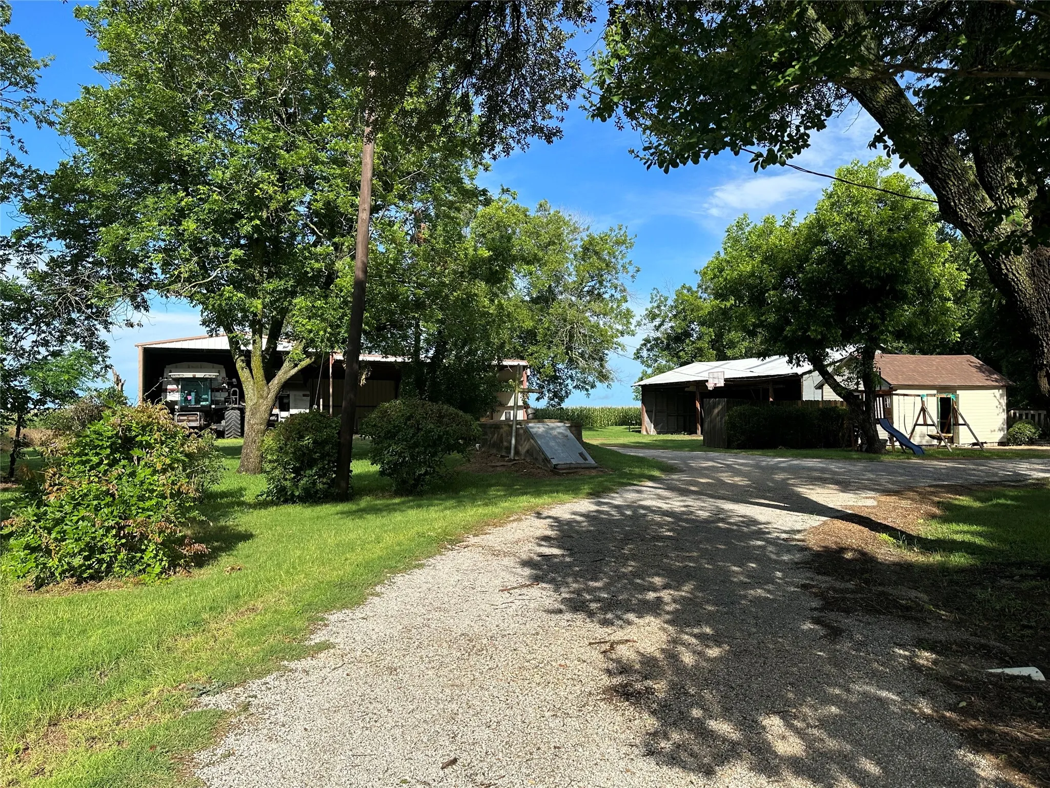 View pulling from driveway.