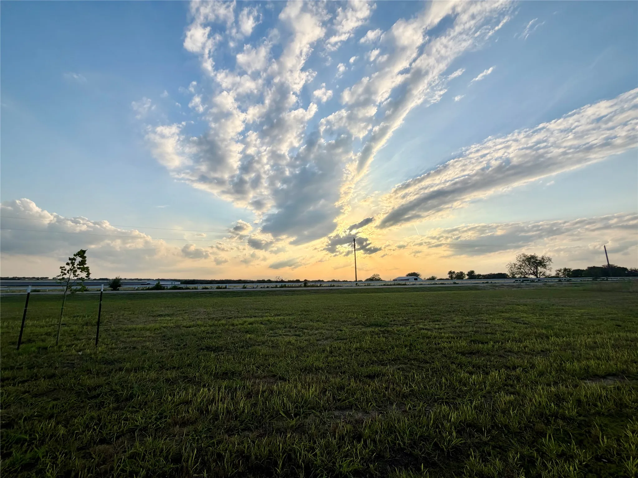 Expansive grassy field with a clear horizon and open sky
