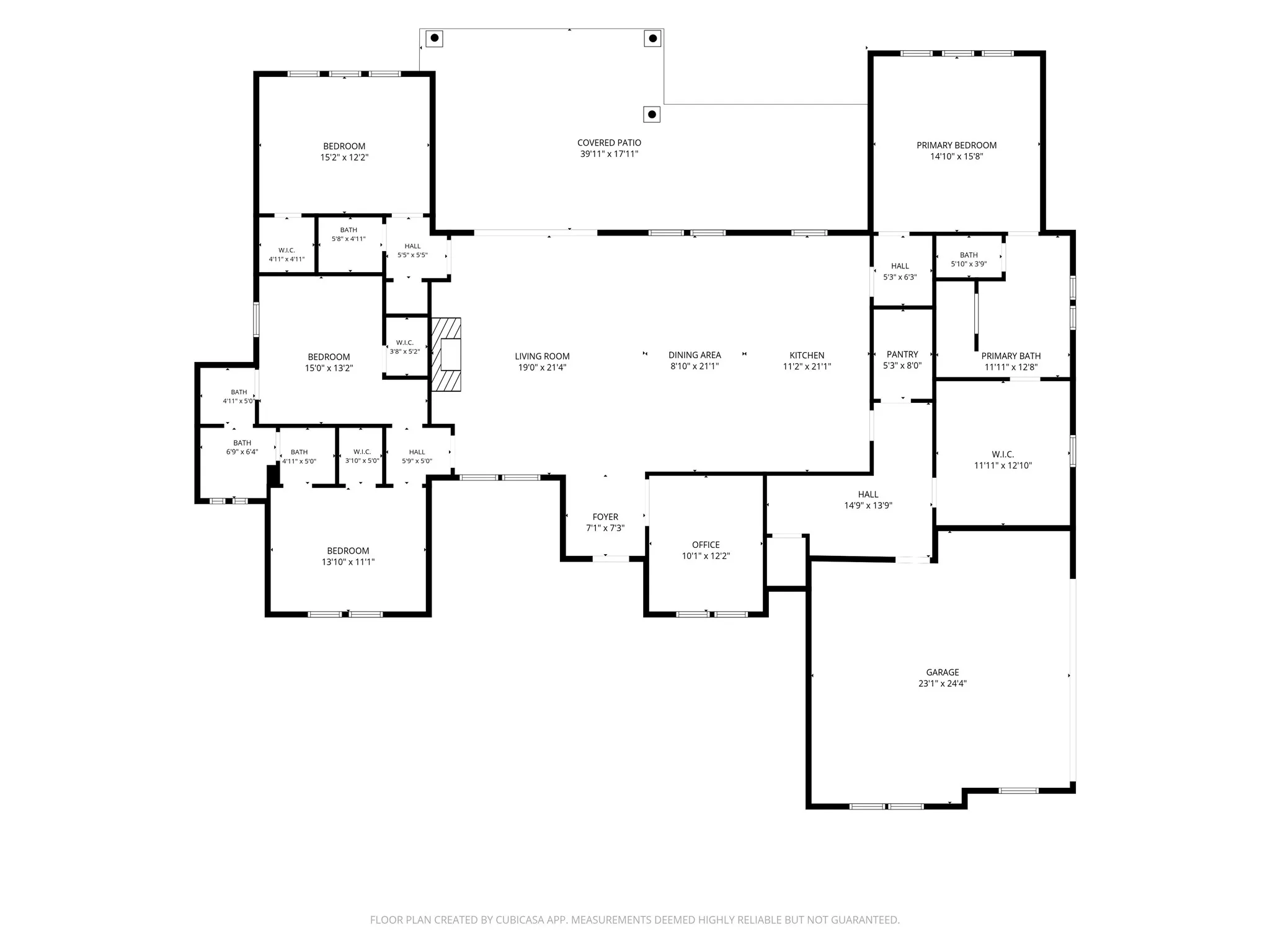 Floor plan. The laundy room is the area listed as hall when you enter through the garage. Also includes a large closet.