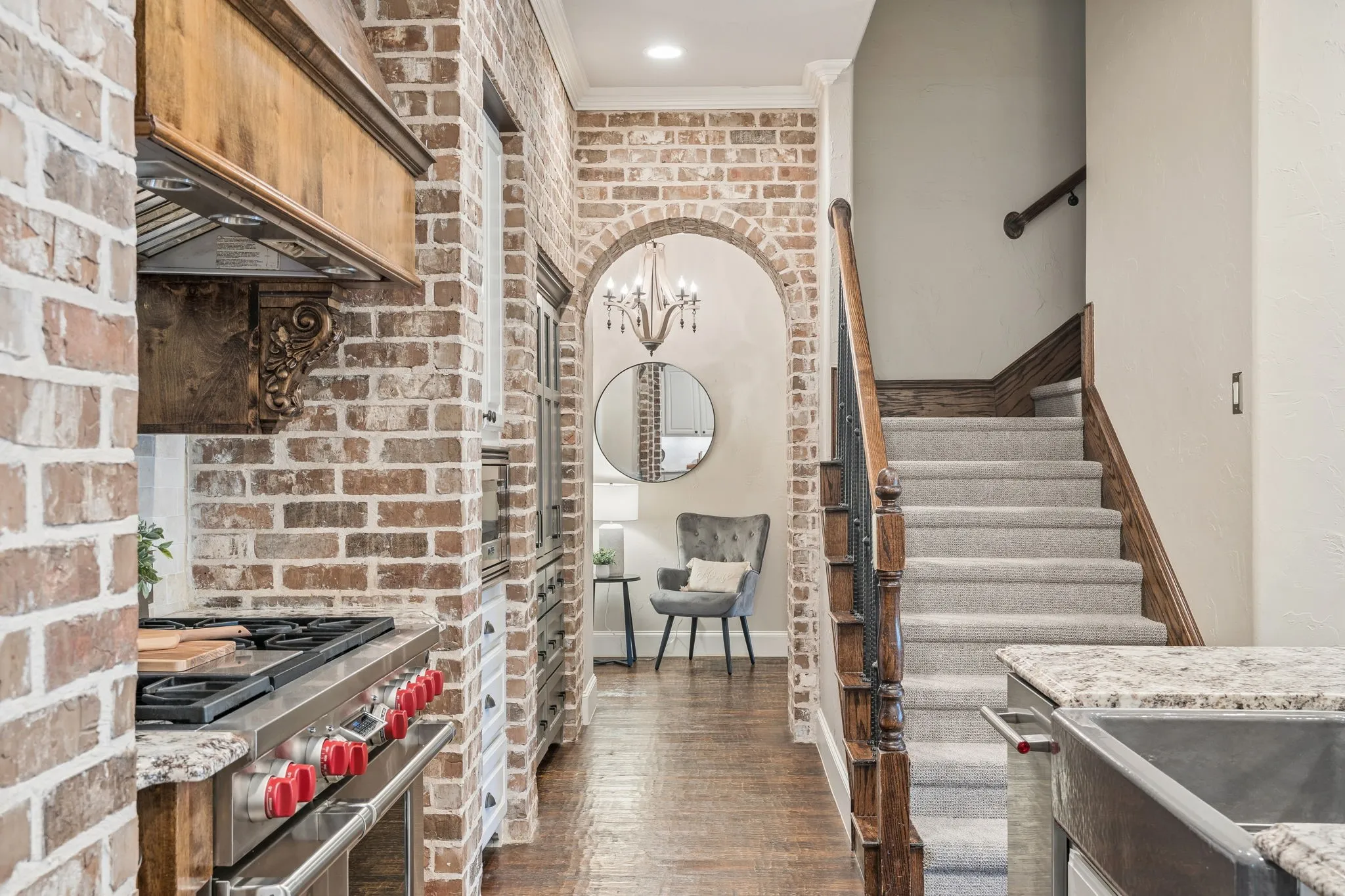 This lovely home offers a secondary staircase from the kitchen to the second level.