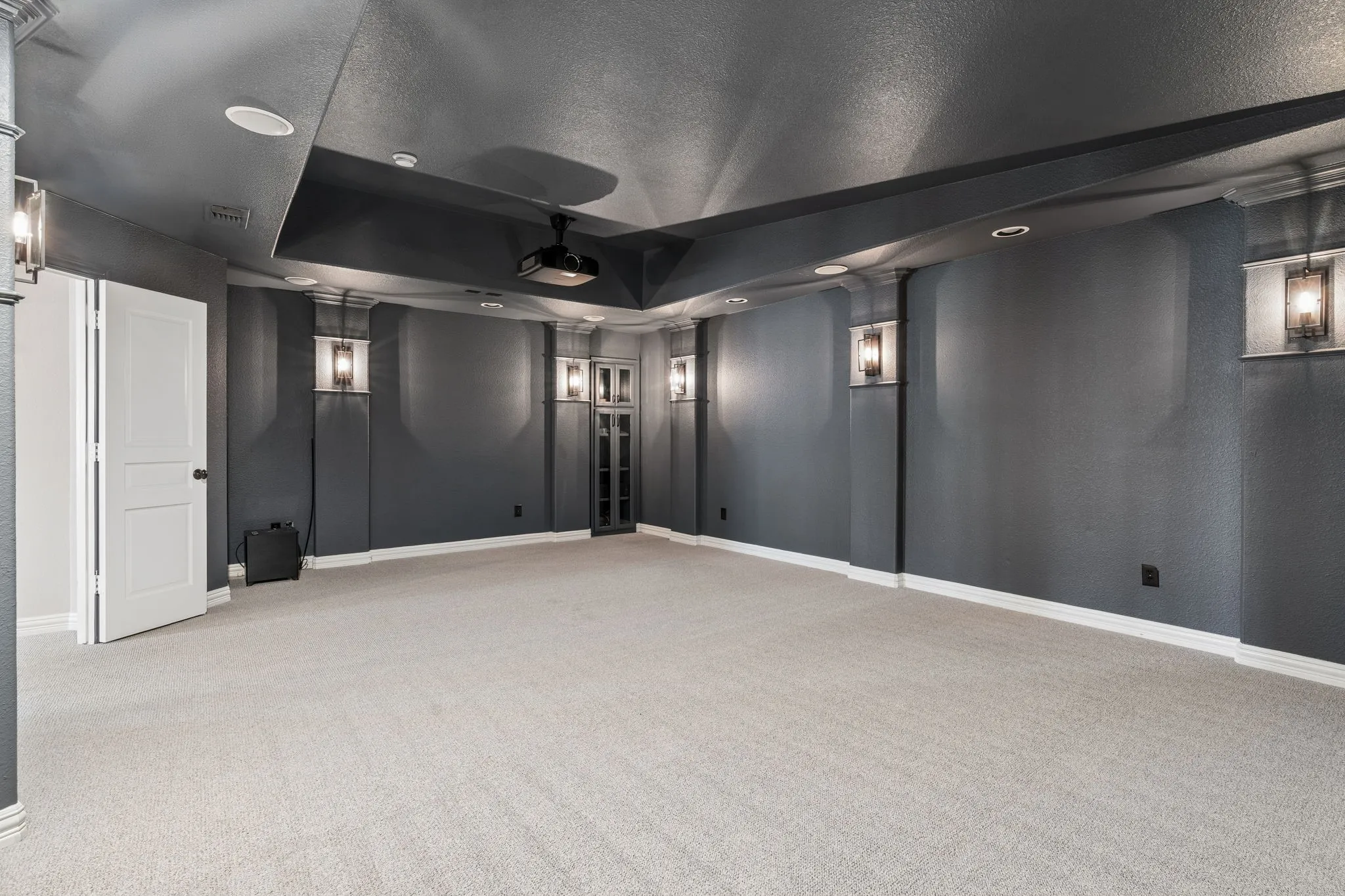 The media room is the perfect spot for family movie night.