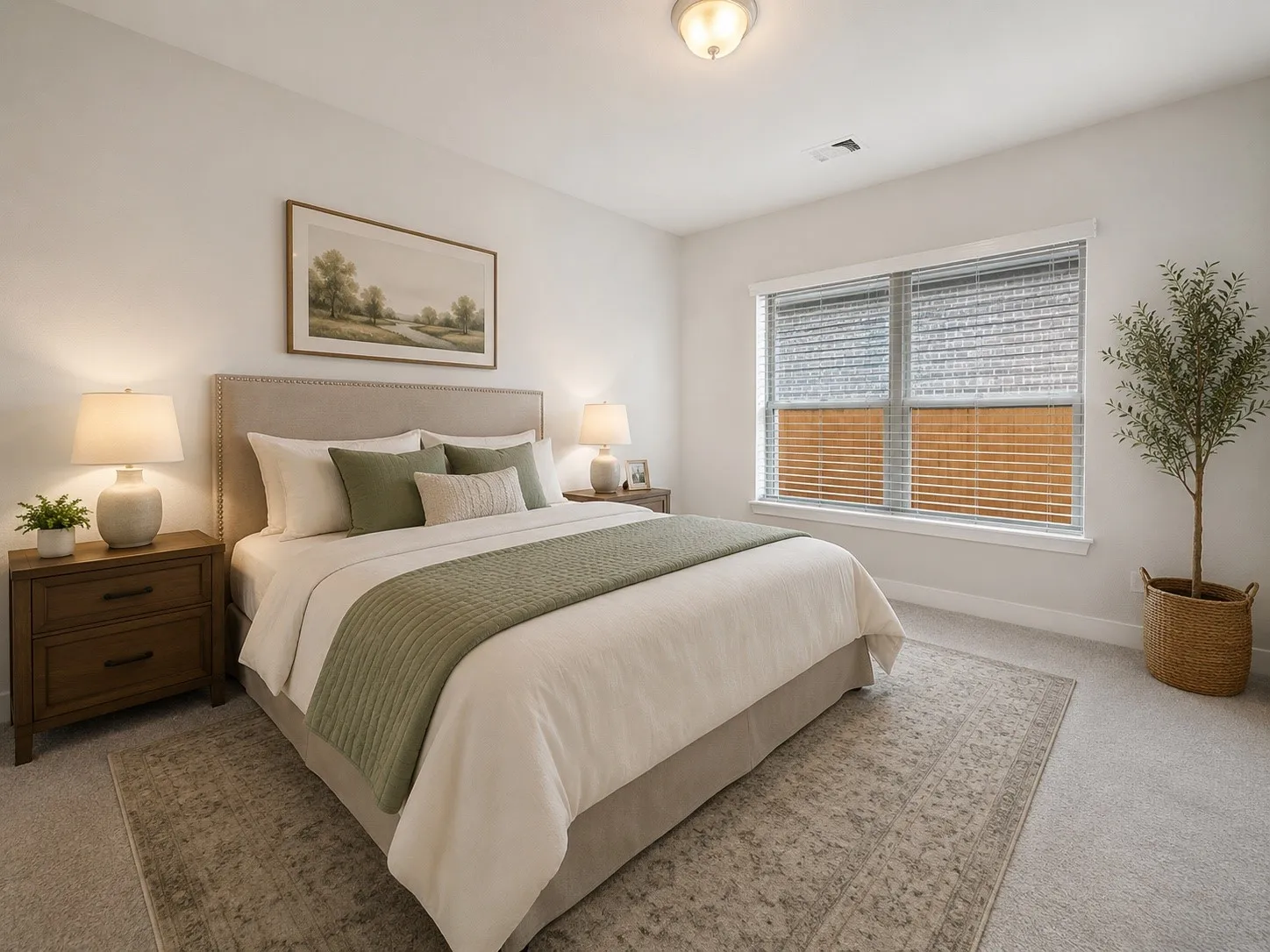 Virtually staged secondary bedroom highlighting the spacious layout, abundant natural light, and flexible living potential