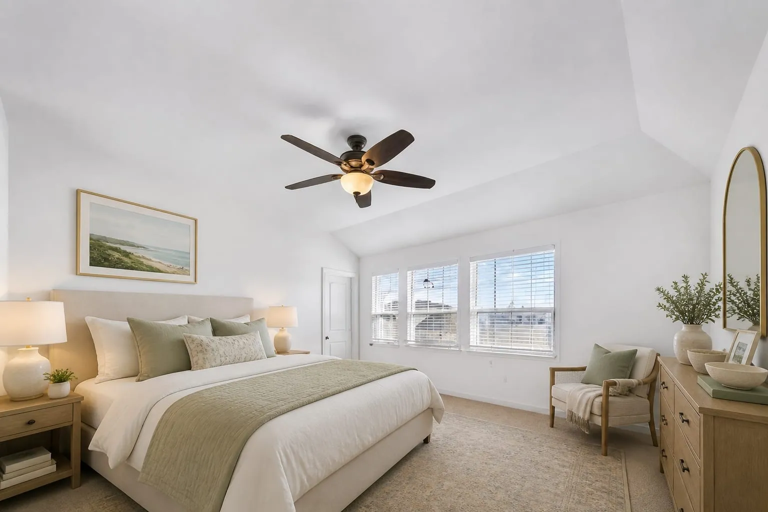 Virtual staged 4th bedroom with/ensuite bath.