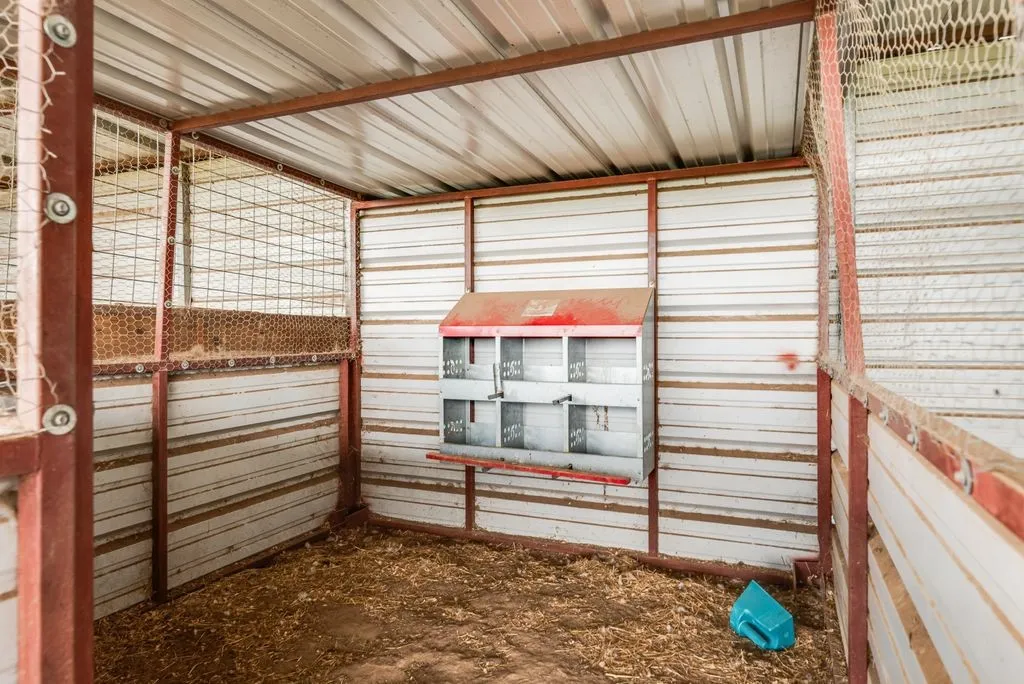Animal, feed, storage area in barn
