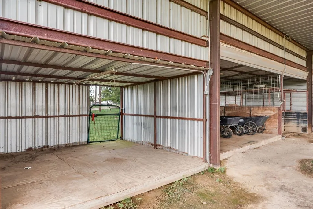 Animal, feed, storage area in barn