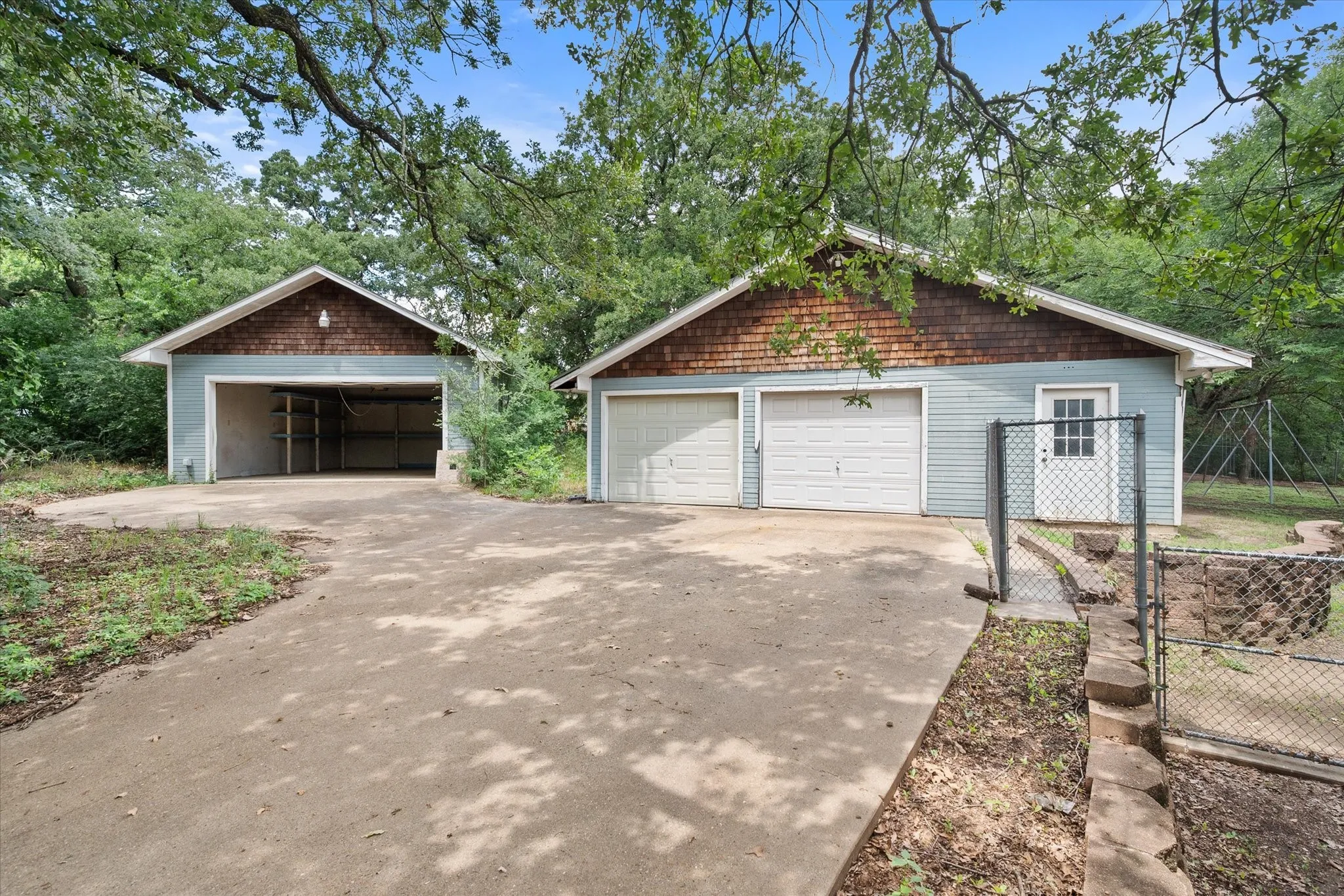 Detached garages provide exceptional storage, workshop, and parking opportunities.
