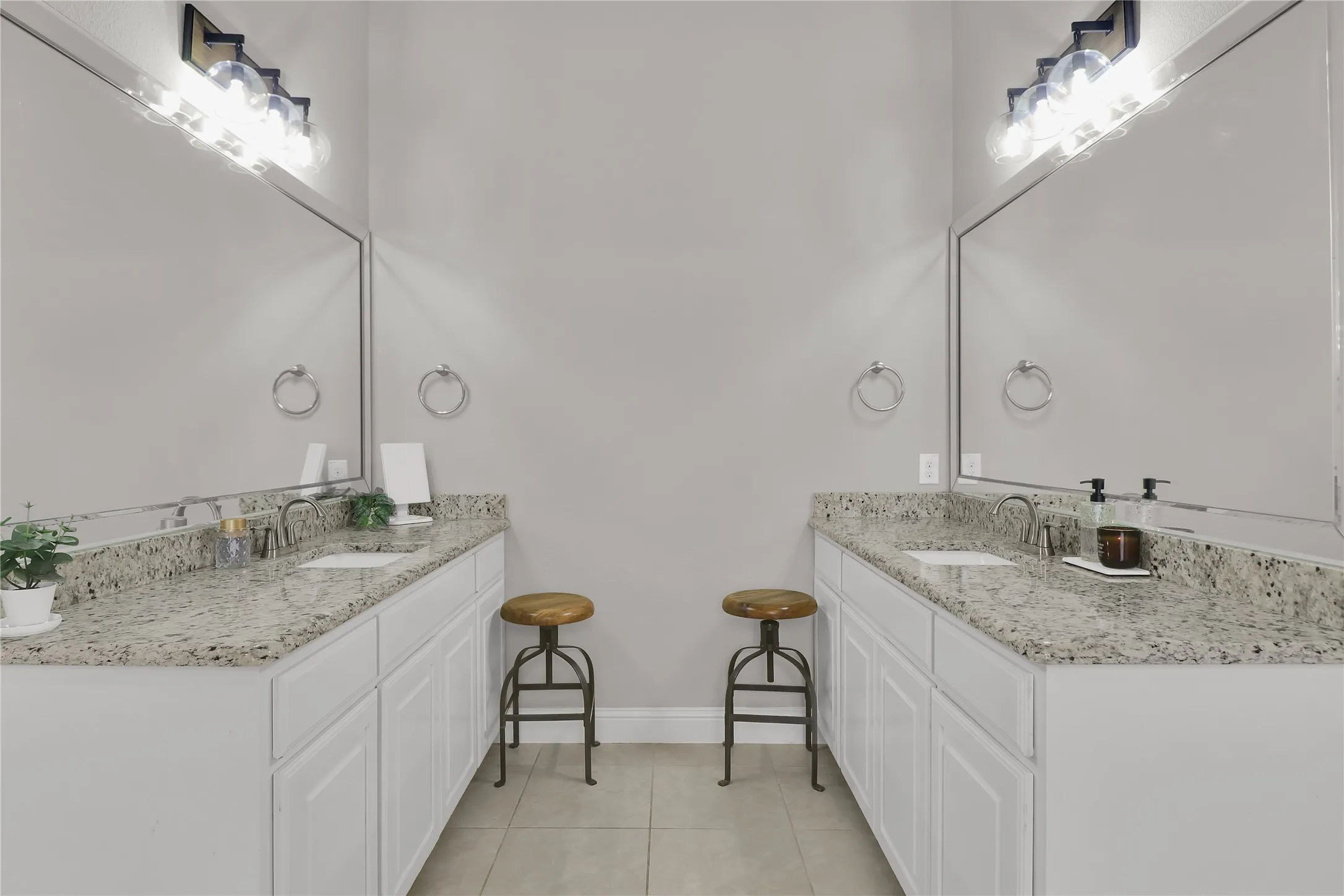 Dual vanities in master suite.