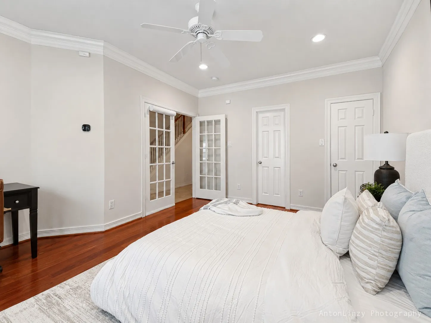 French doors and large space provide flexibility for bedroom or office