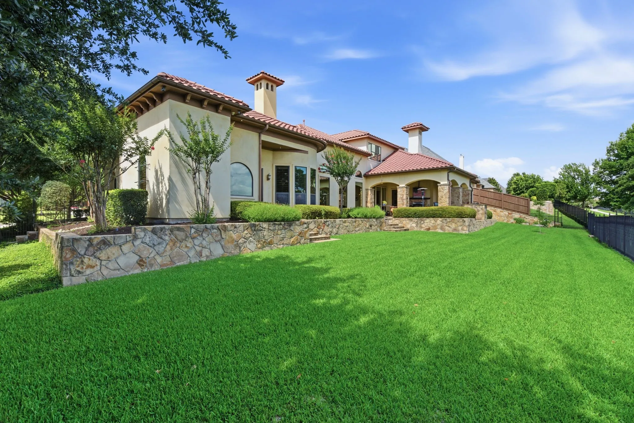 Expansive green lawn