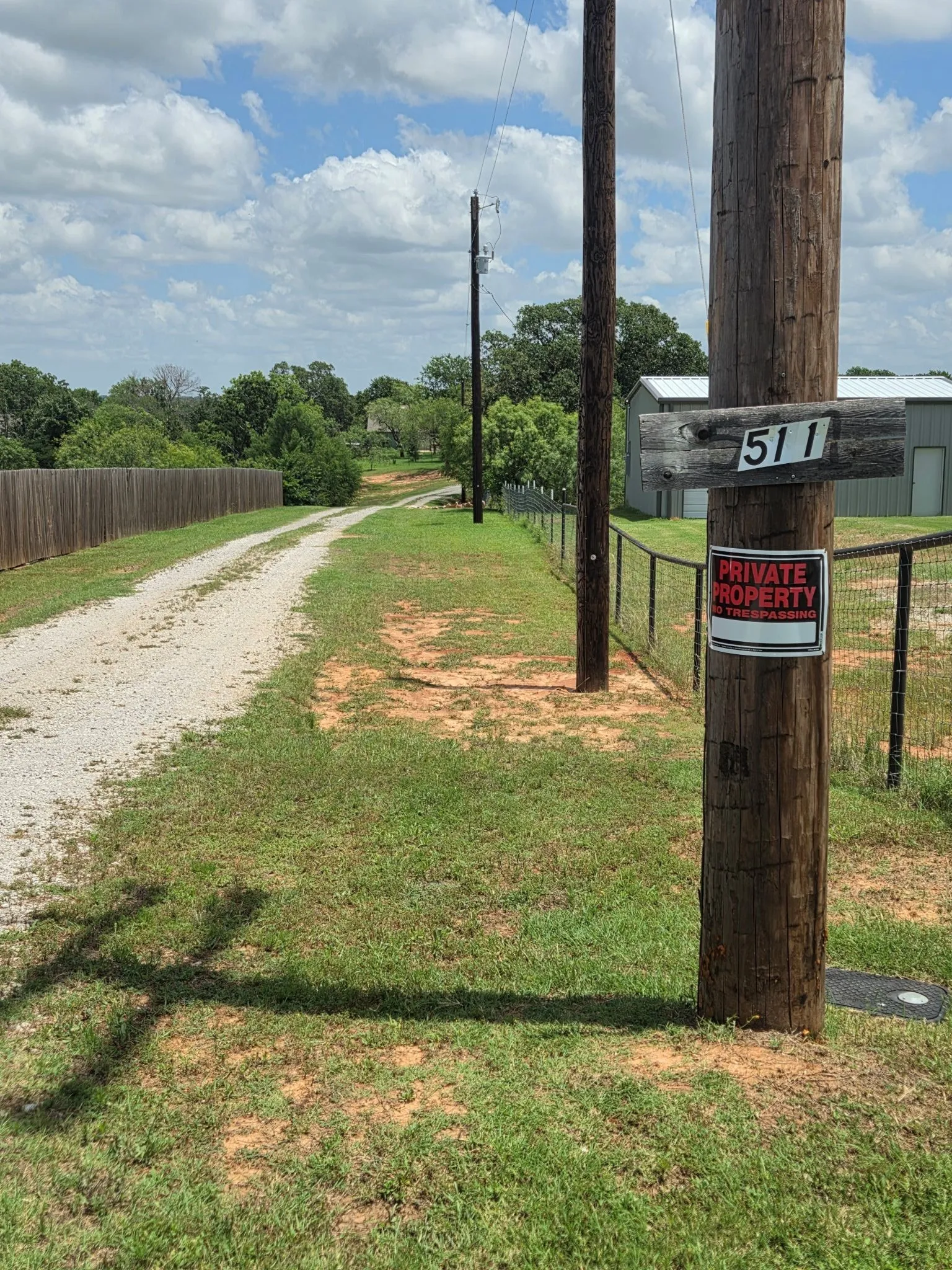 Entrance to property from the Erwin Road