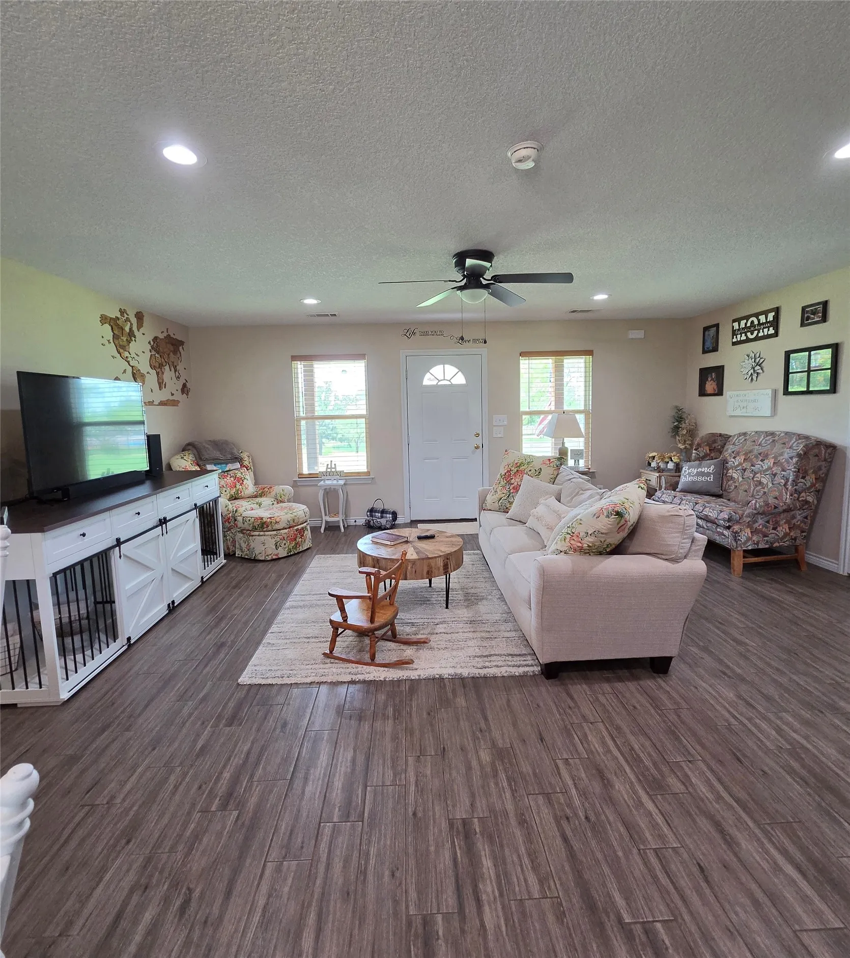 Looking to the front door from the dining area