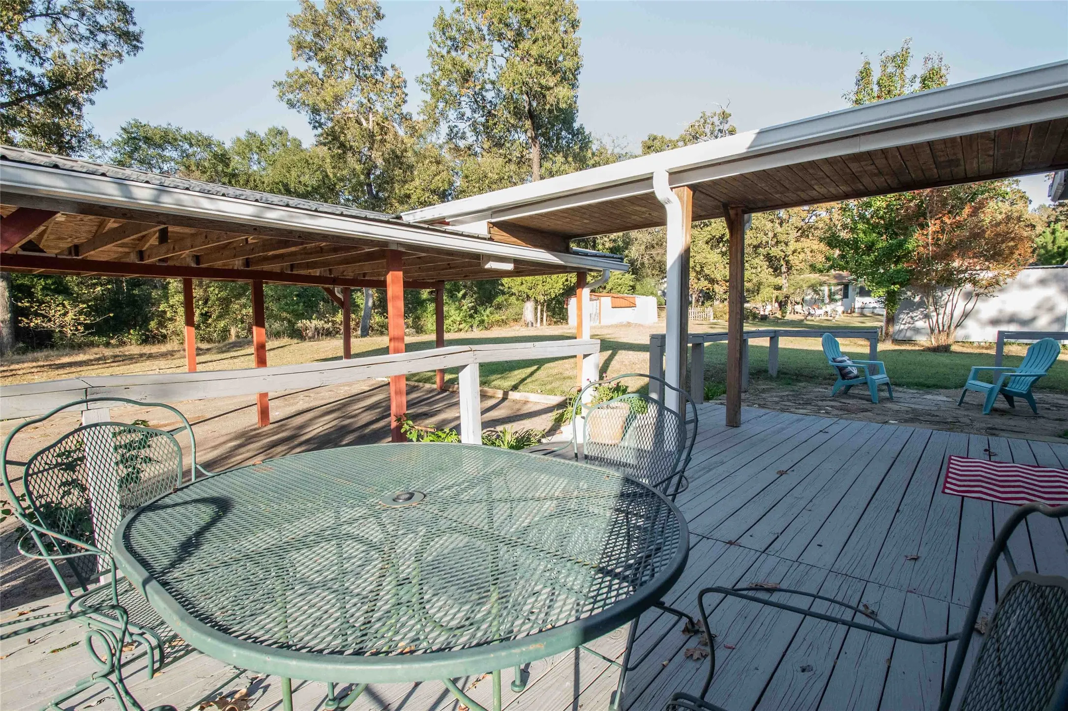 side deck between home and carport