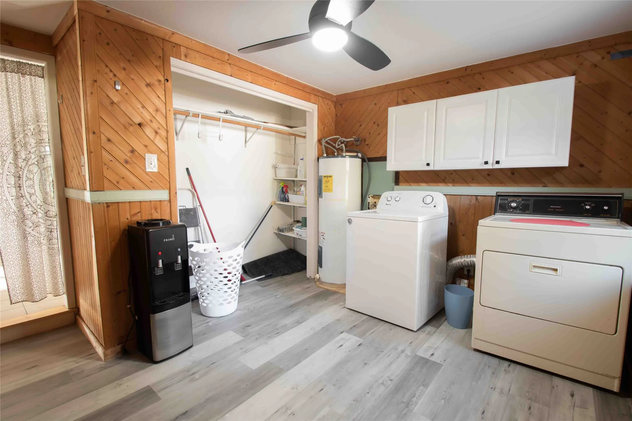 washer and dryer and plenty of storage space.