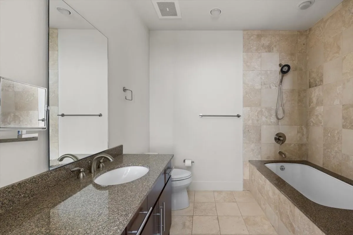 separate tub and large shower
