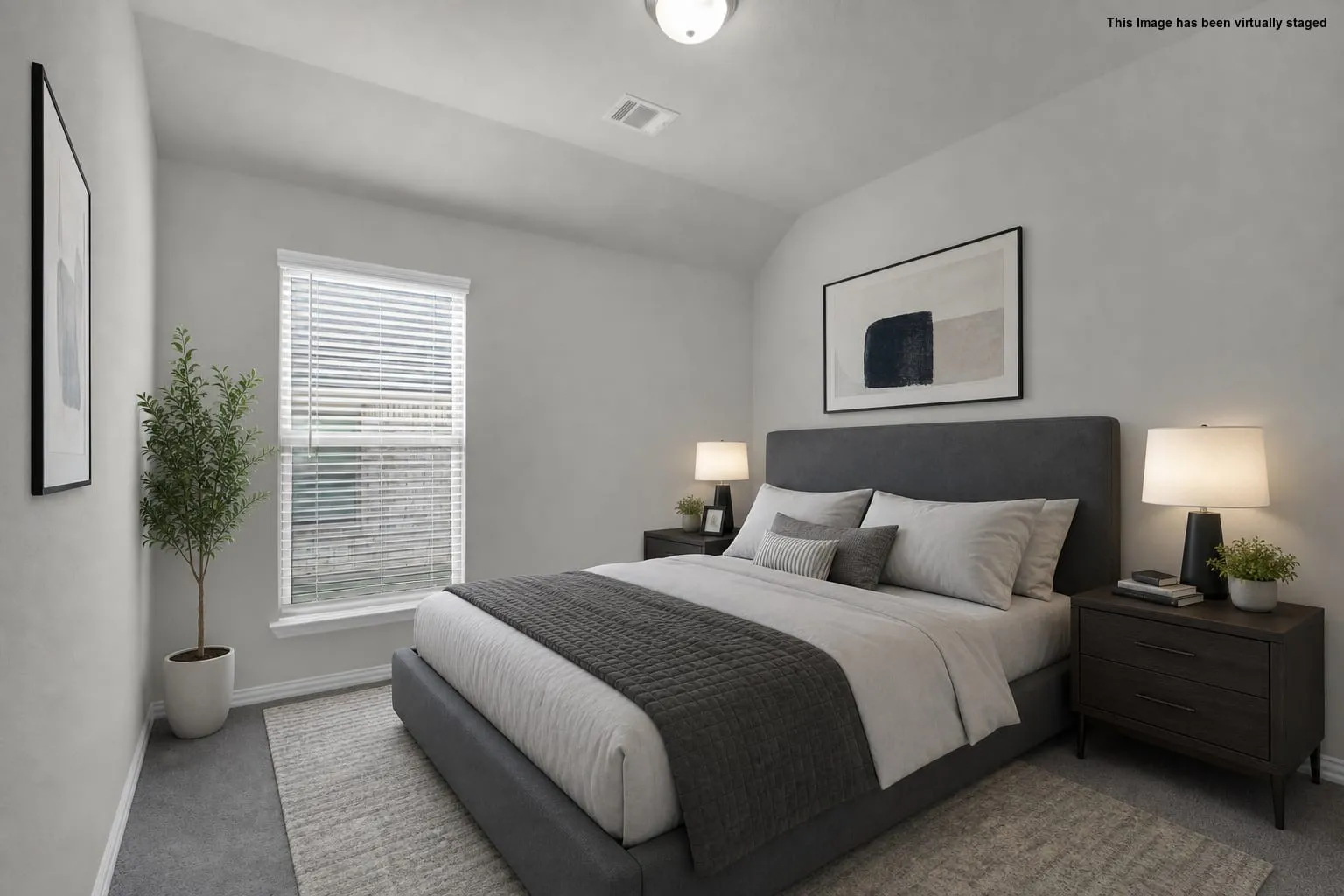 Bedroom virtually staged.