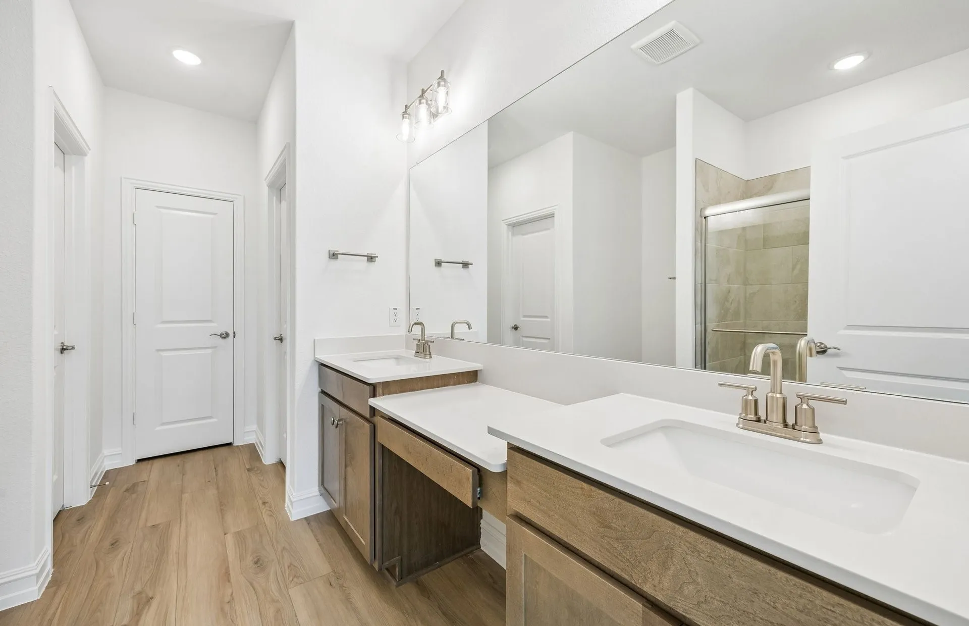 Double vanity in owners bath