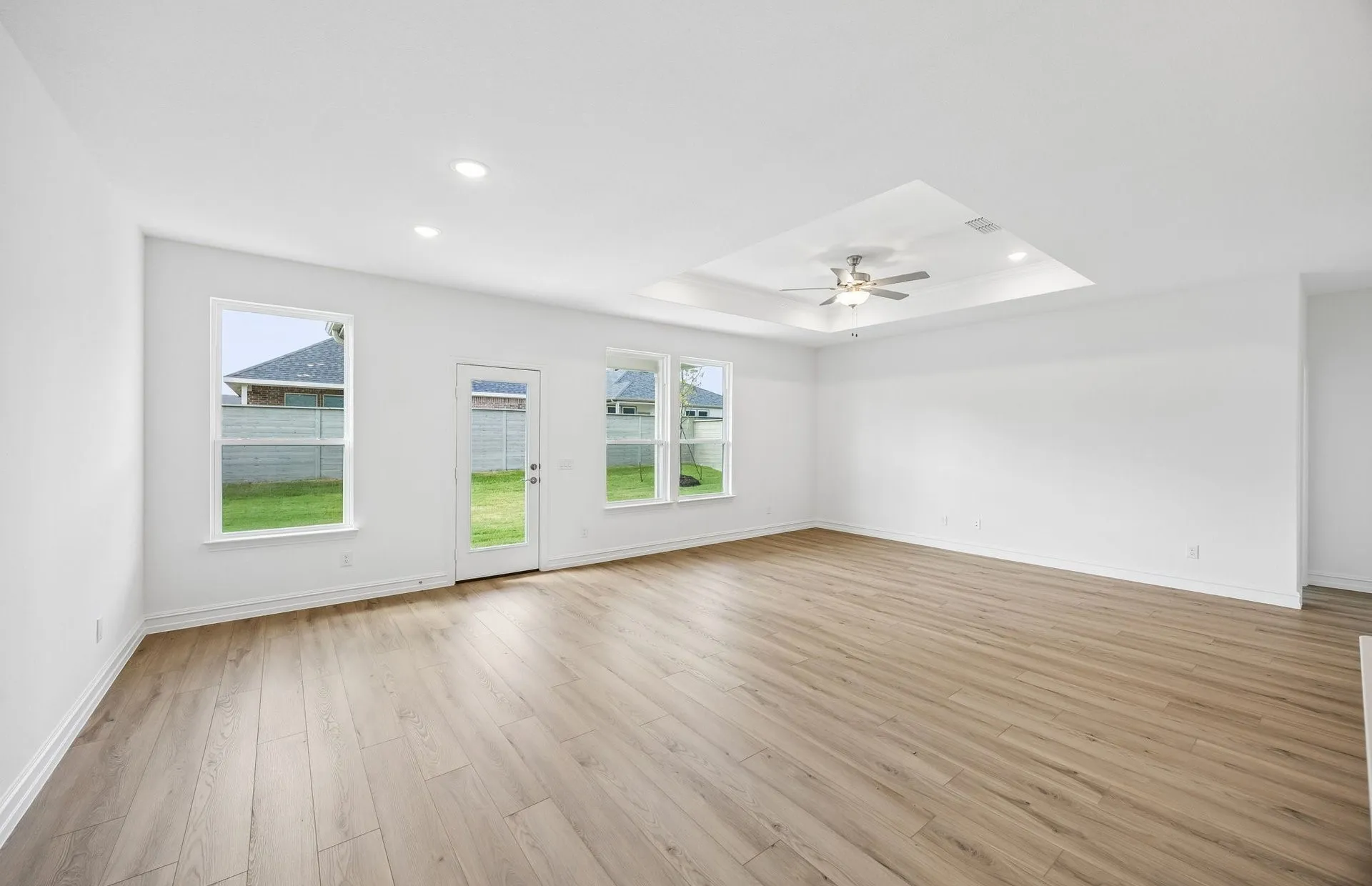 Large windows and natural light in gathering room