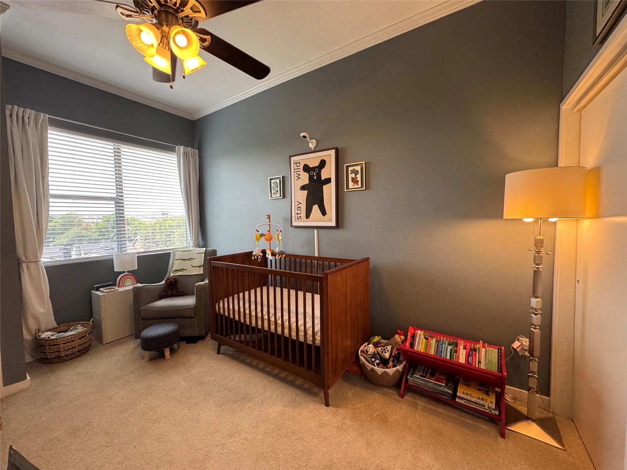 Large second bedroom can function as a guest room or office