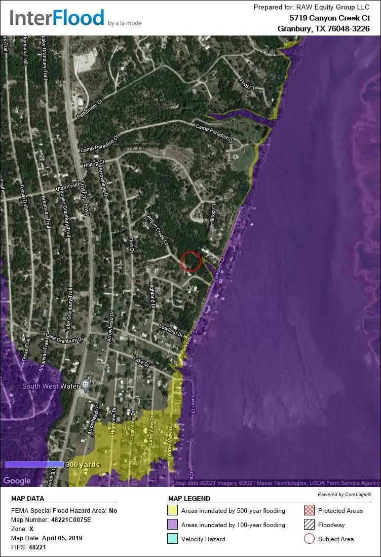 Flood Hazard Report. Presenting the FEMA Special Flood Hazard Area determination for the property
