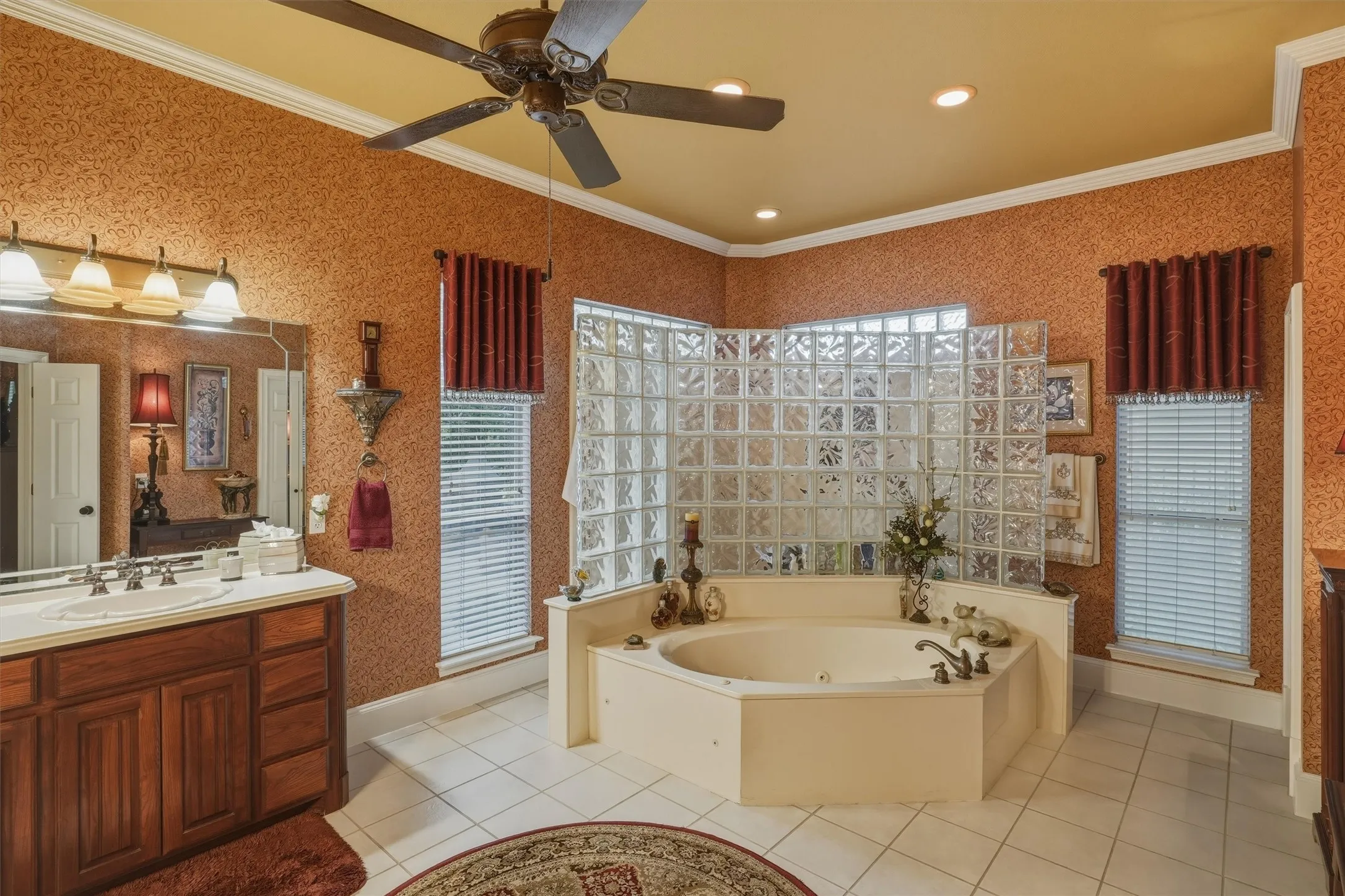 Separate tub and shower.
