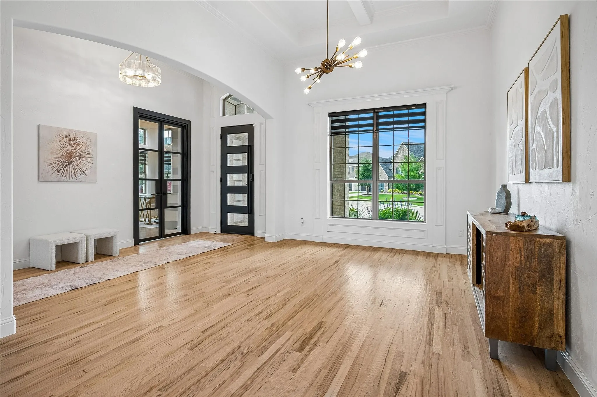 Entry and Dining Room With Study Doors closed