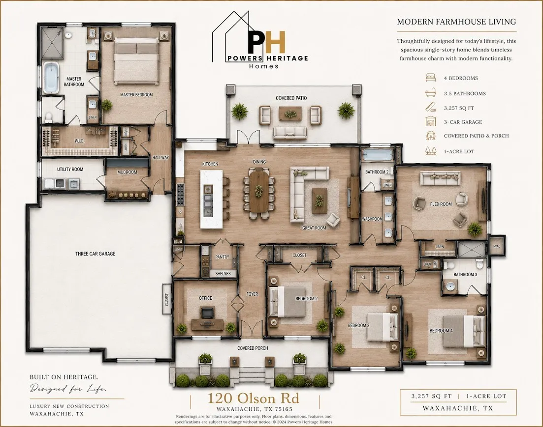 Single Family Residence For Sale in Ellis County , 120 Olson Road, Waxahachie, Texas 75167, 4 Bedroom, 4 Bathroom, 3 Garage spaces, 3,254 Sqft, built in 2026, mls#21276392, Real Estate Agent in Waxahachie, Homes For Sale in Ellis county, Homes For Sale in Waxahachie, Realtor in Waxahachie Texas, Real Estate Brokerage Independent Realty Texas, Luminita Cordes Realtor