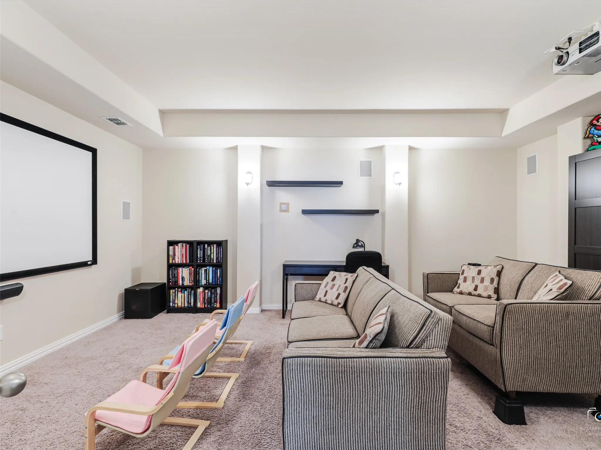 large fully enclosed media room!