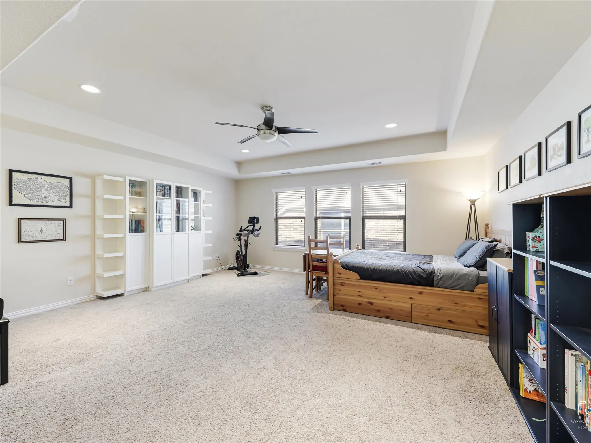 2nd floor game room currently set as a guest bedroom.
