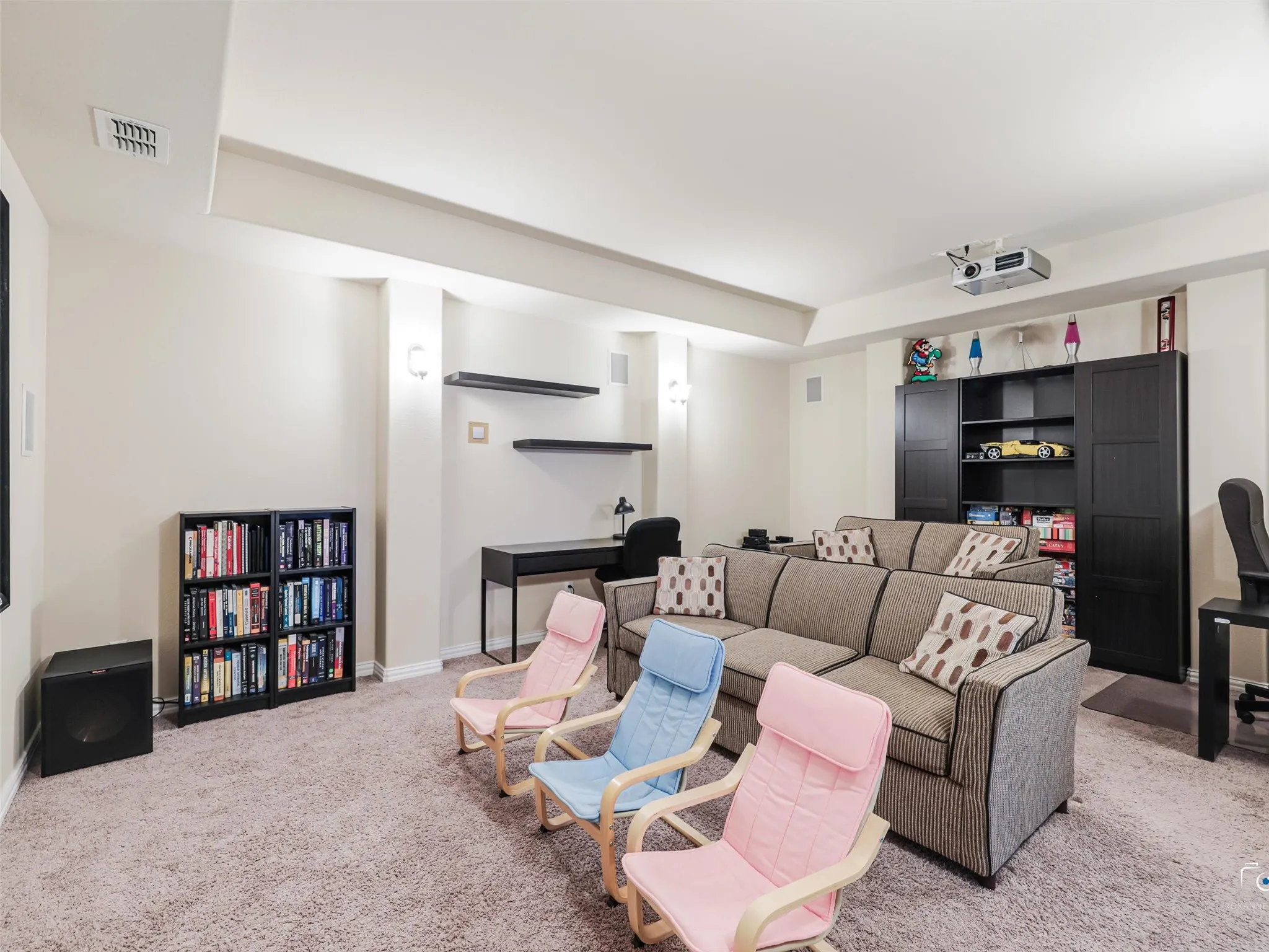 large fully enclosed media room!