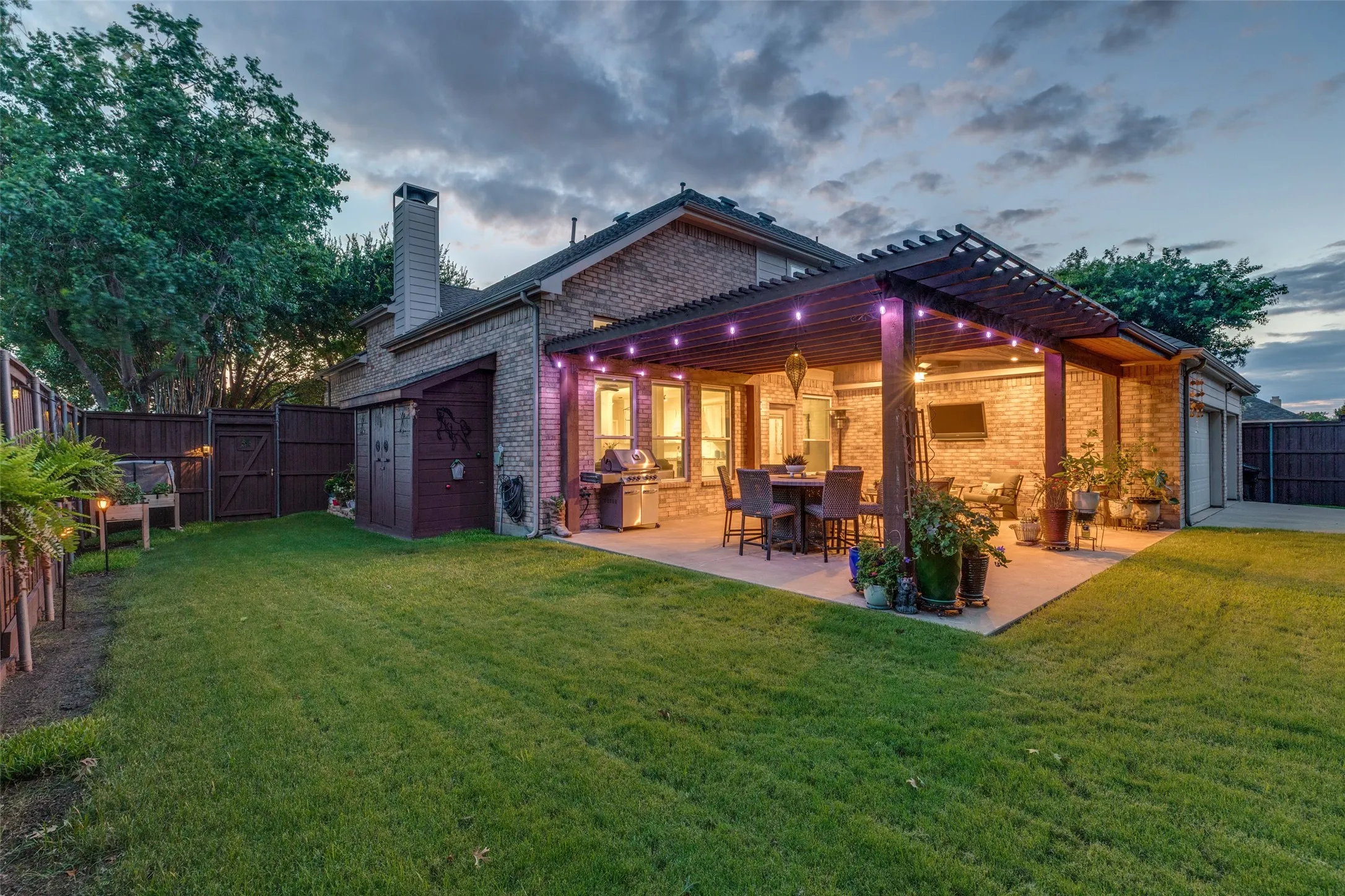 large pergola and covered patio