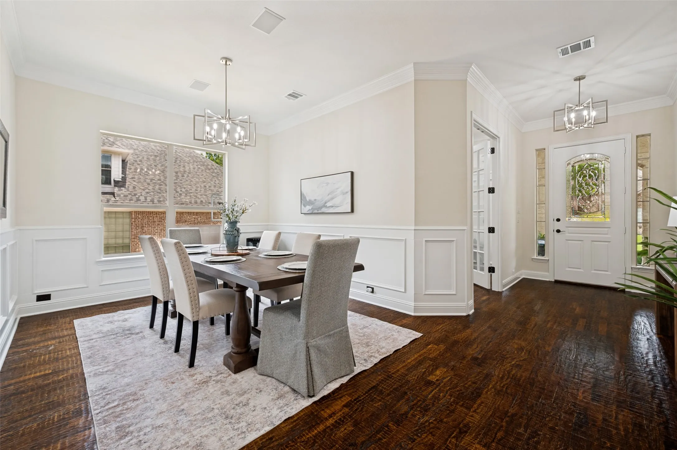 Second view of the dining room.  A beautiful lead glass front door will welcome each​​‌​​​​‌​​‌‌​‌‌​​​‌‌​‌​‌​‌​​​‌​​ guest.