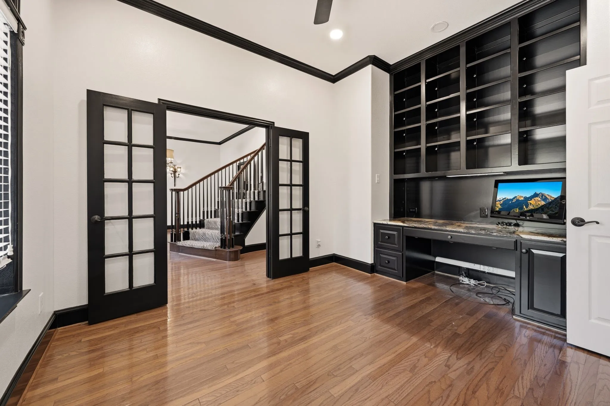 Private Office with Built in Cabinets.