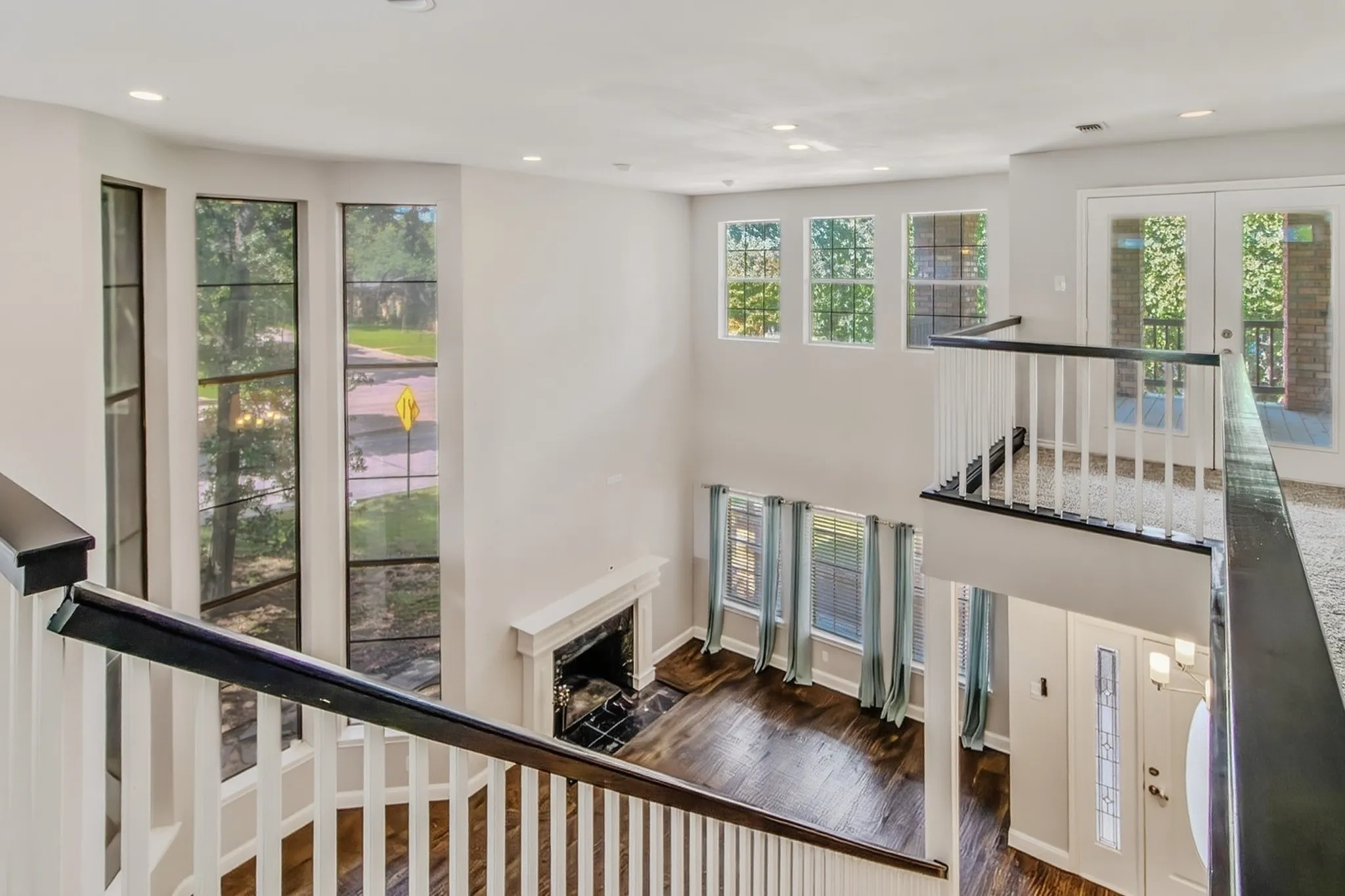 Wood floors and wood burning fireplace
