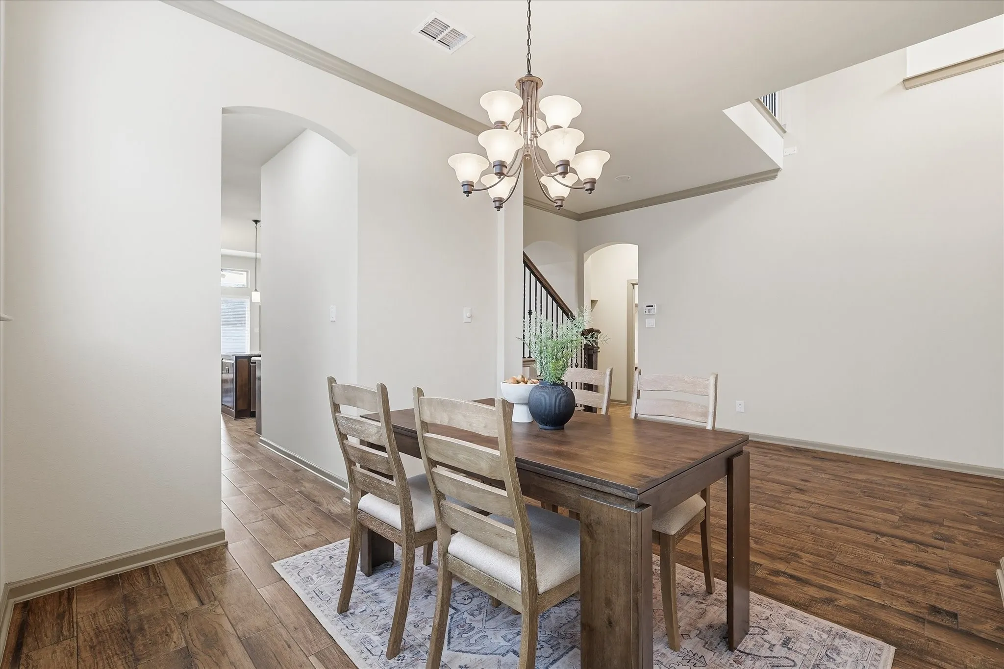 Dining area with a pass through to the kitchen.