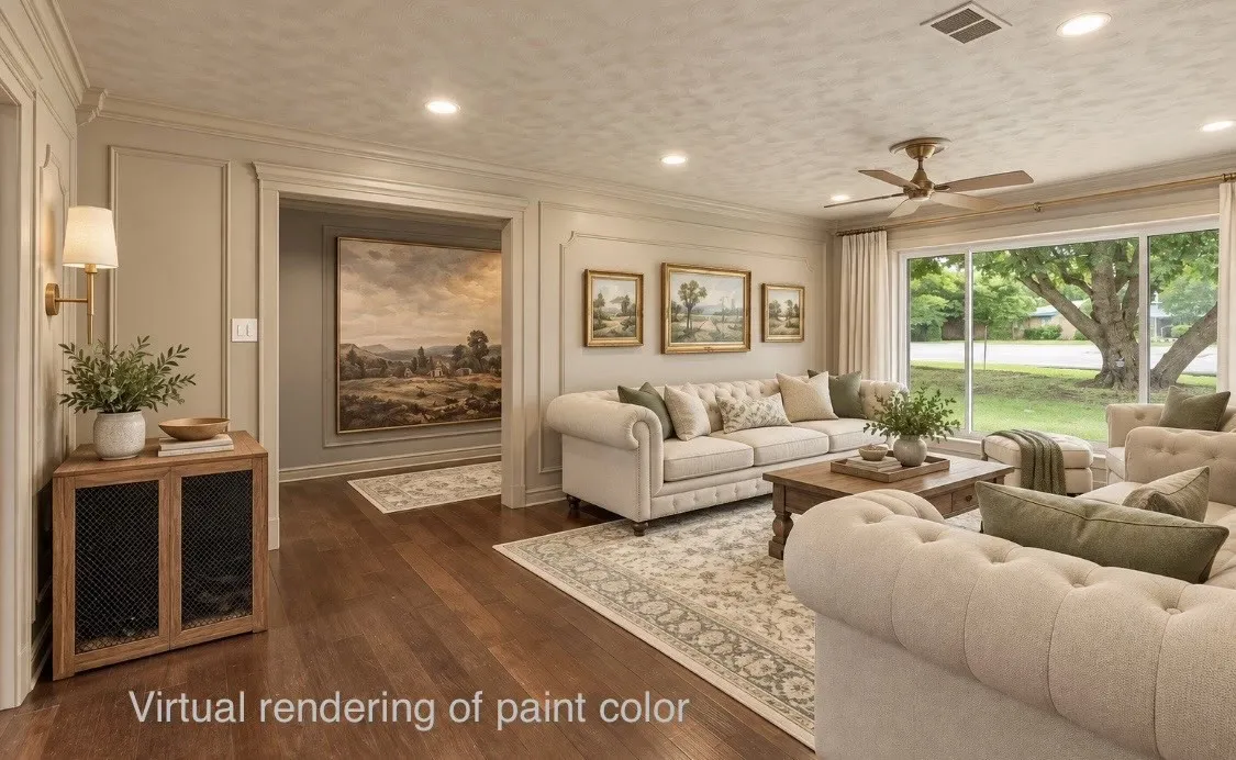 Virtual rendering of lighter paint color.