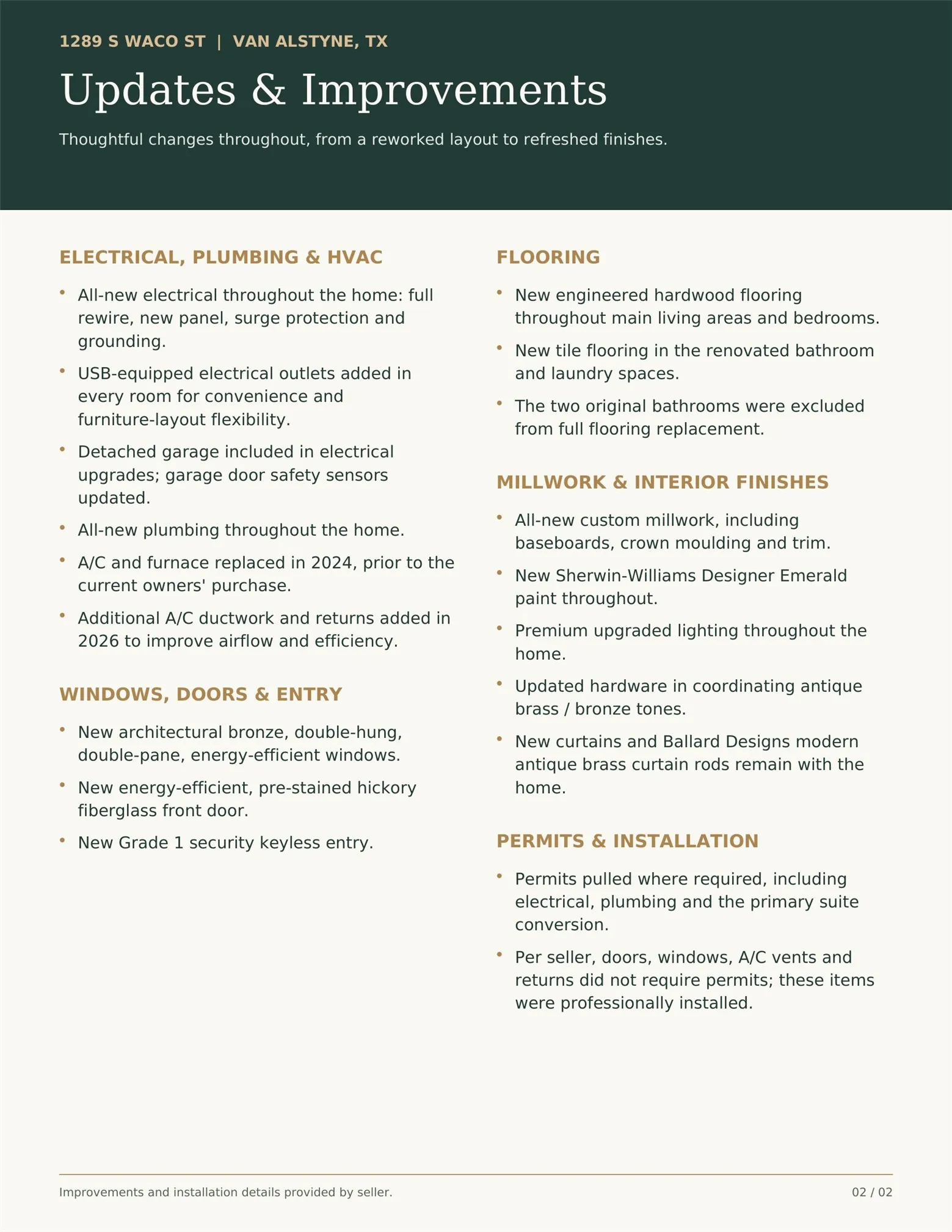 Page 2 Updates and improvements