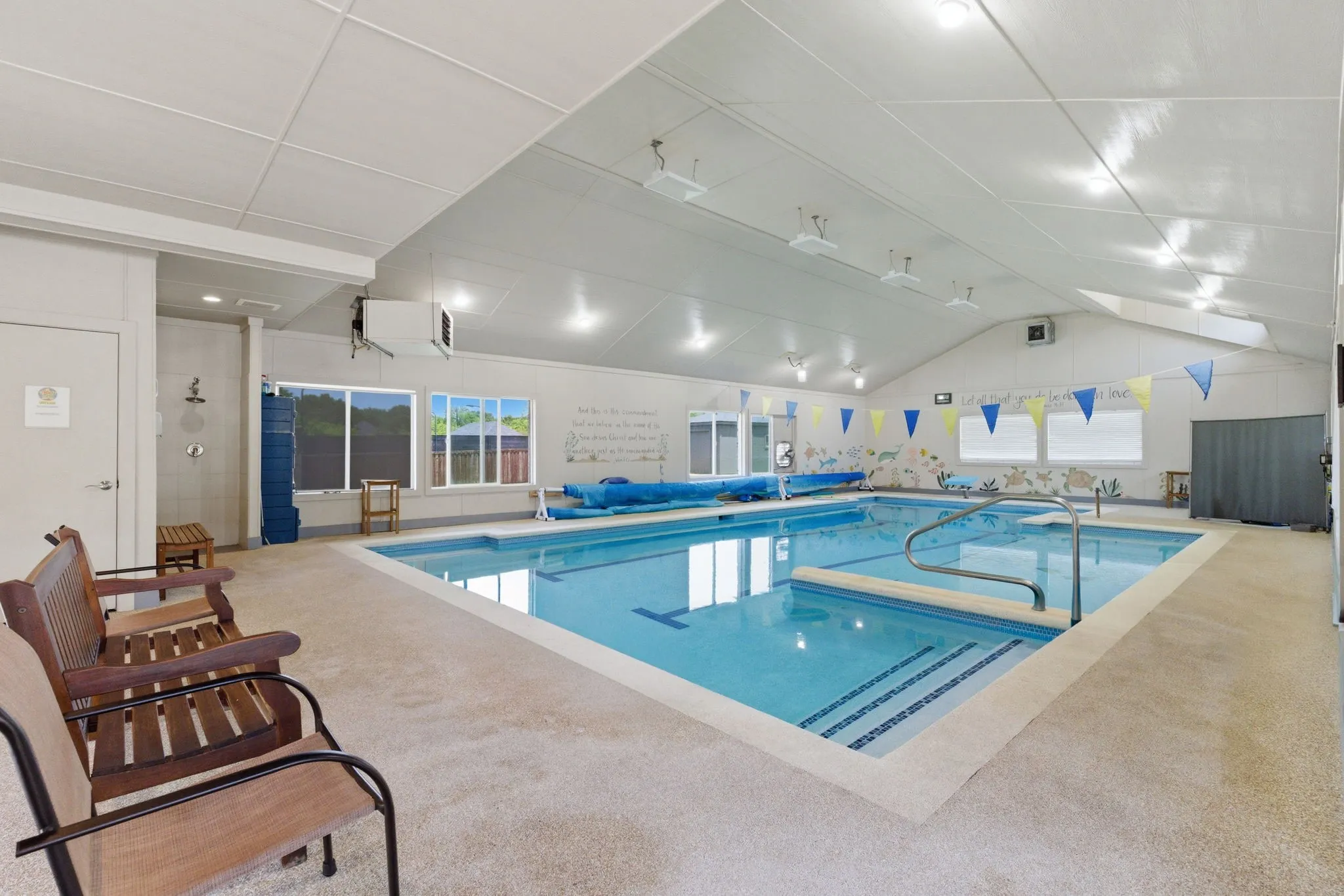 full size indoor pool used for swimming pool business