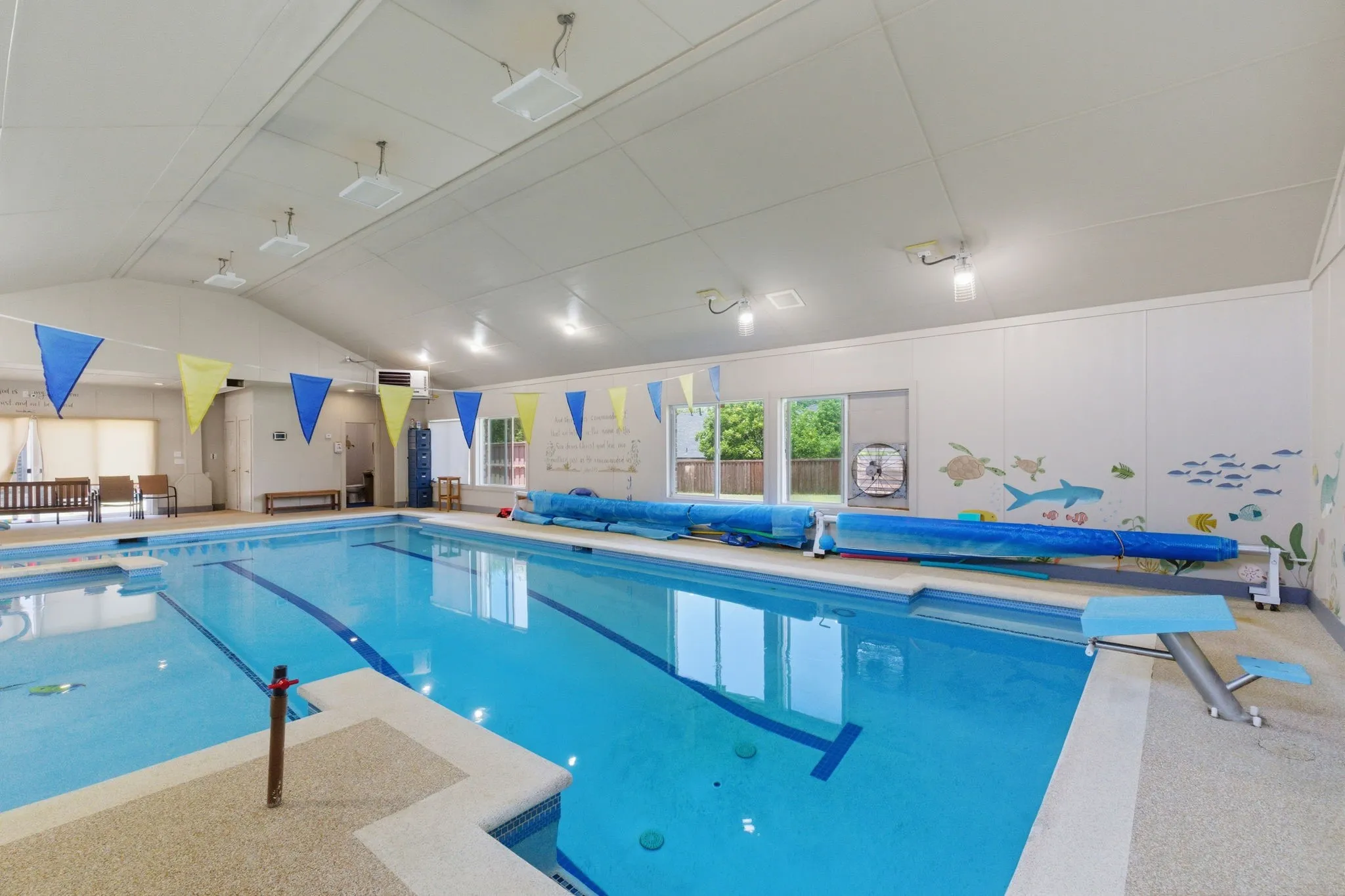 full size indoor pool used for swimming lesson business