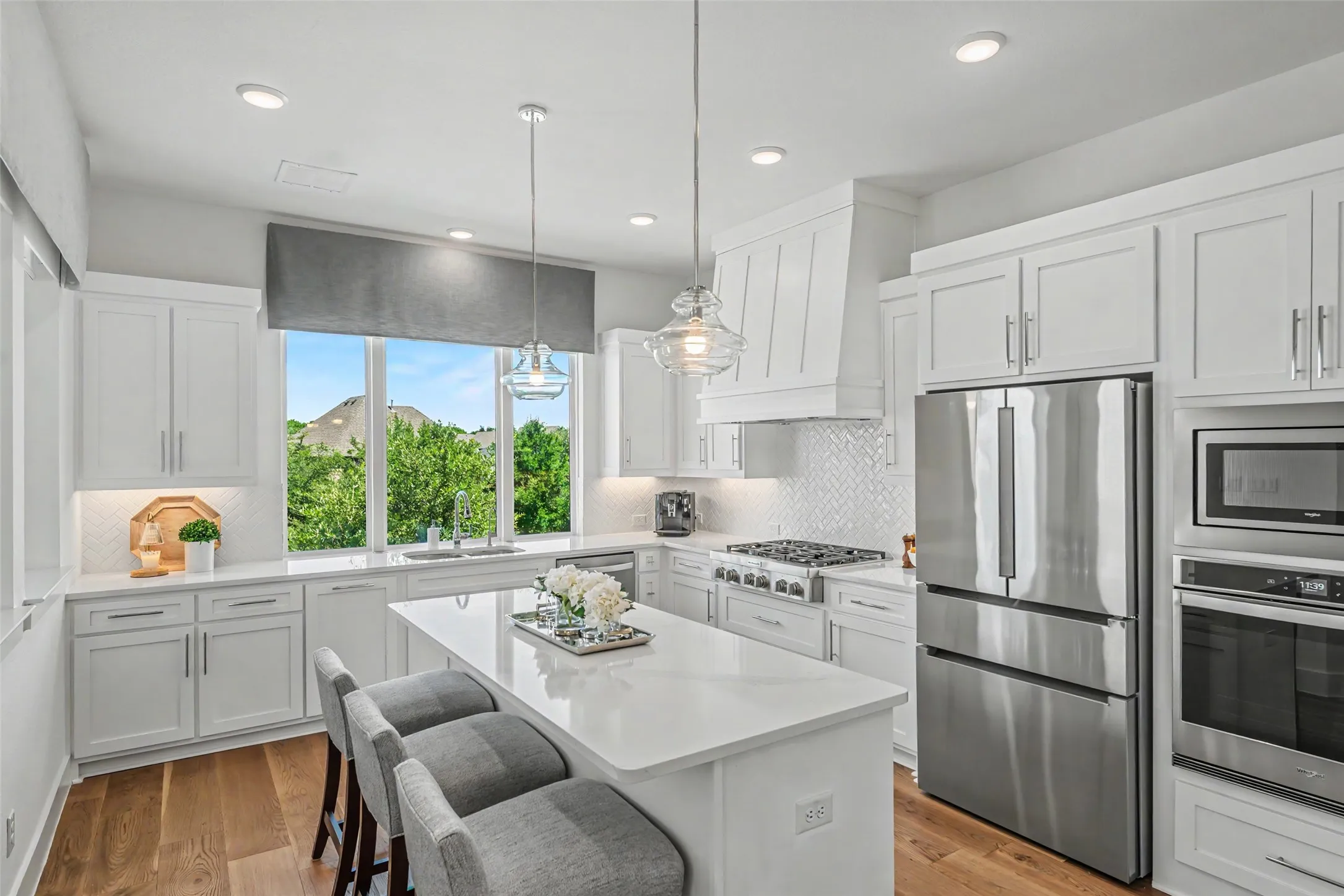 Oversized Kitchen Window overlooks the Greenbelt