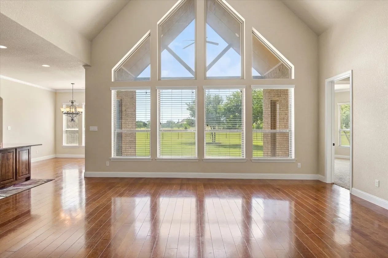 Beautiful Cathedral ceiling and windows.