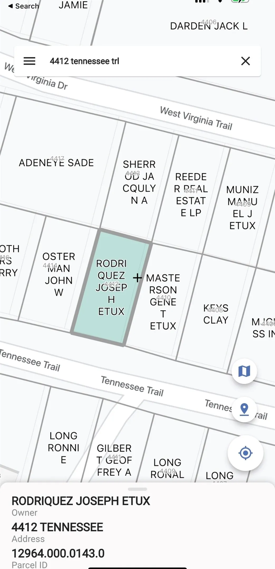 Parcel Map. Displaying property boundaries, ownership details, and parcel identification for the property