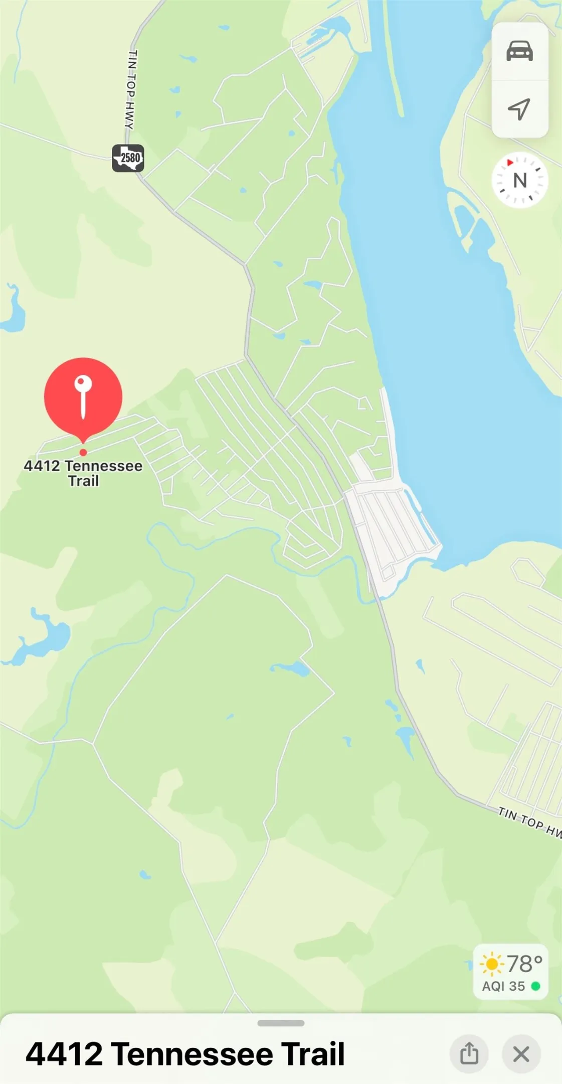 Property Location Map. Displaying the geographic coordinates for the property
