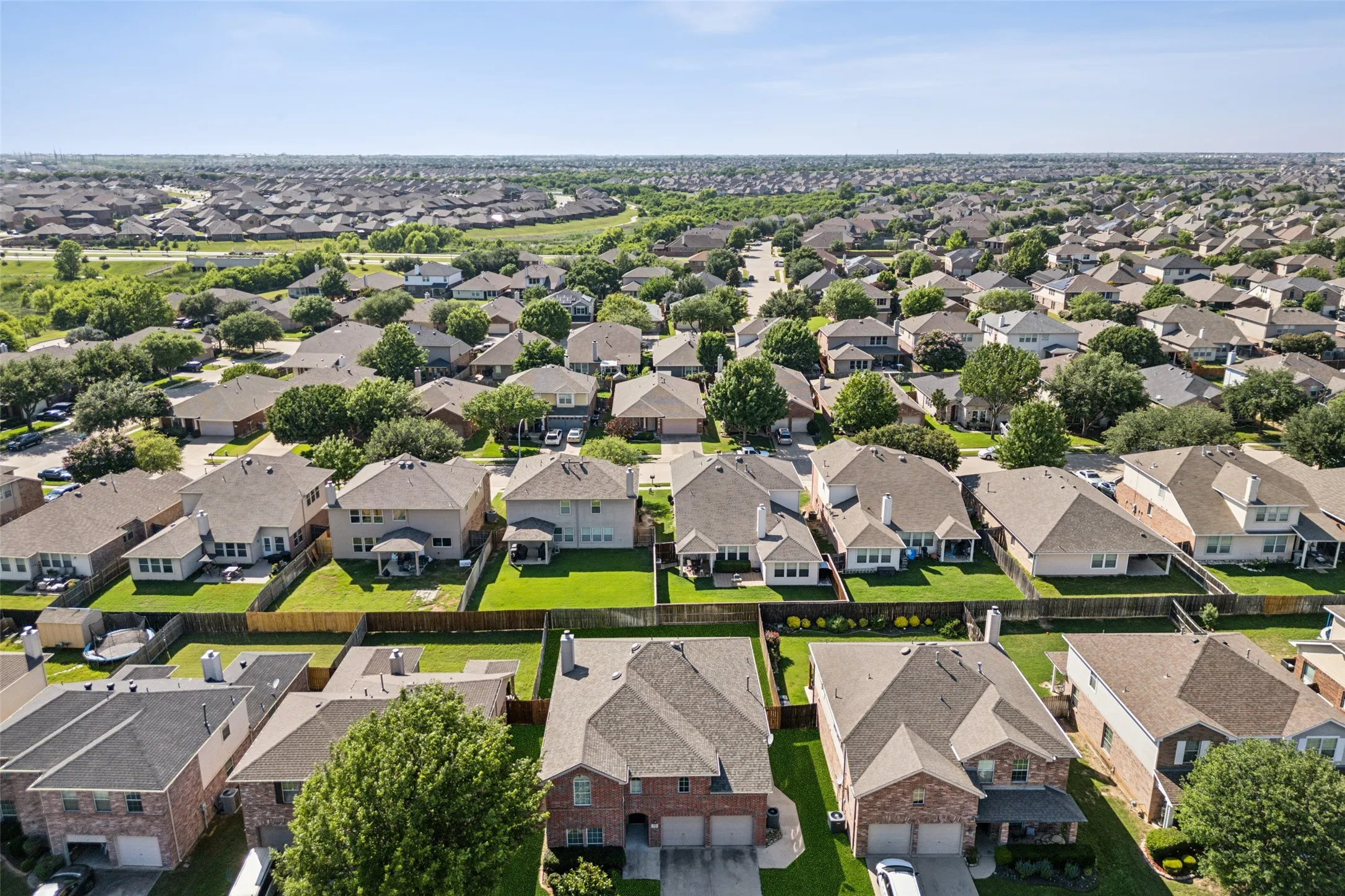 Aerial view of residential area