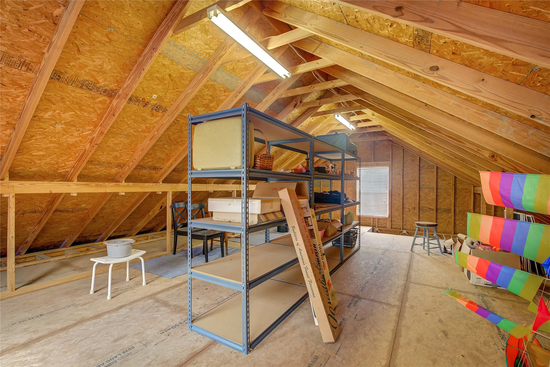 Upstairs detached garage storage loft