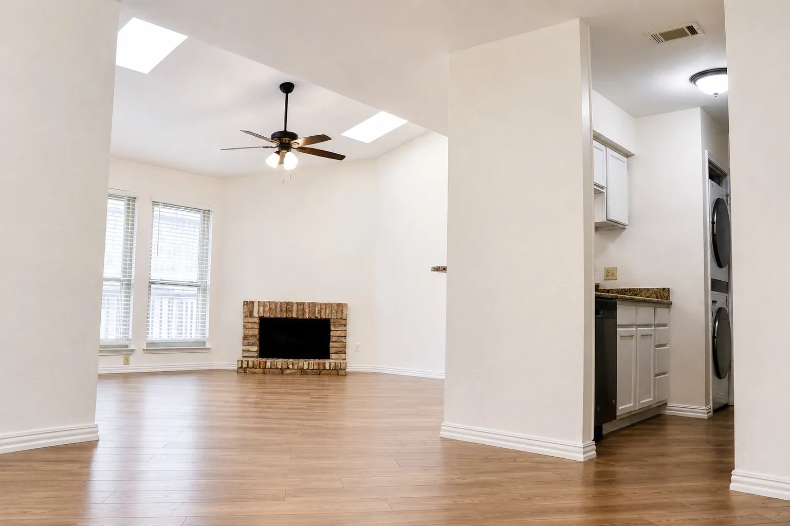 Unfurnished view into living room