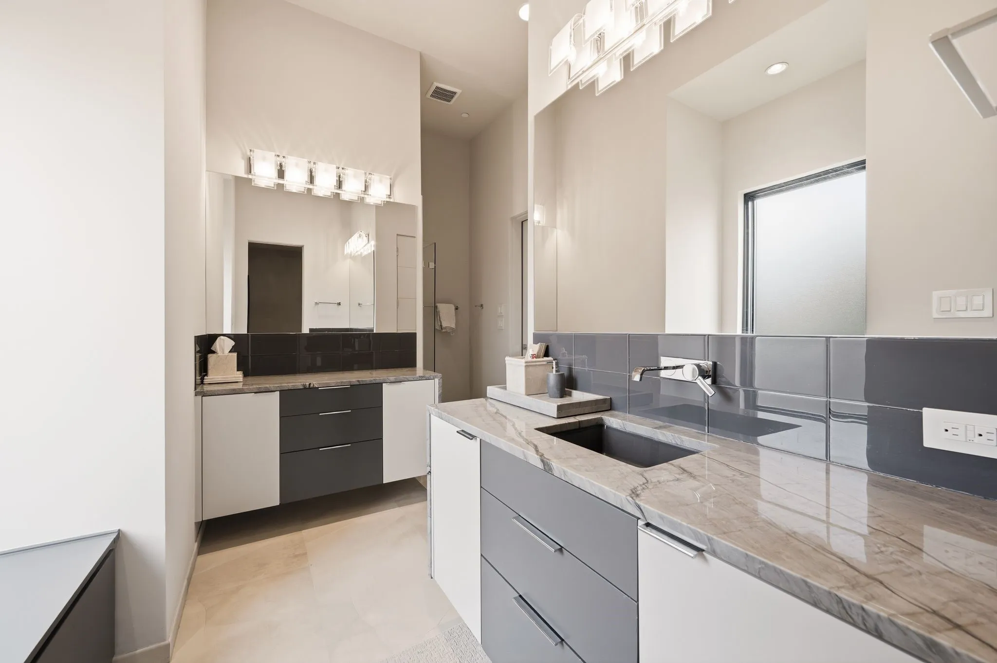 Spa inspired bathroom showcasing luxury finishes.