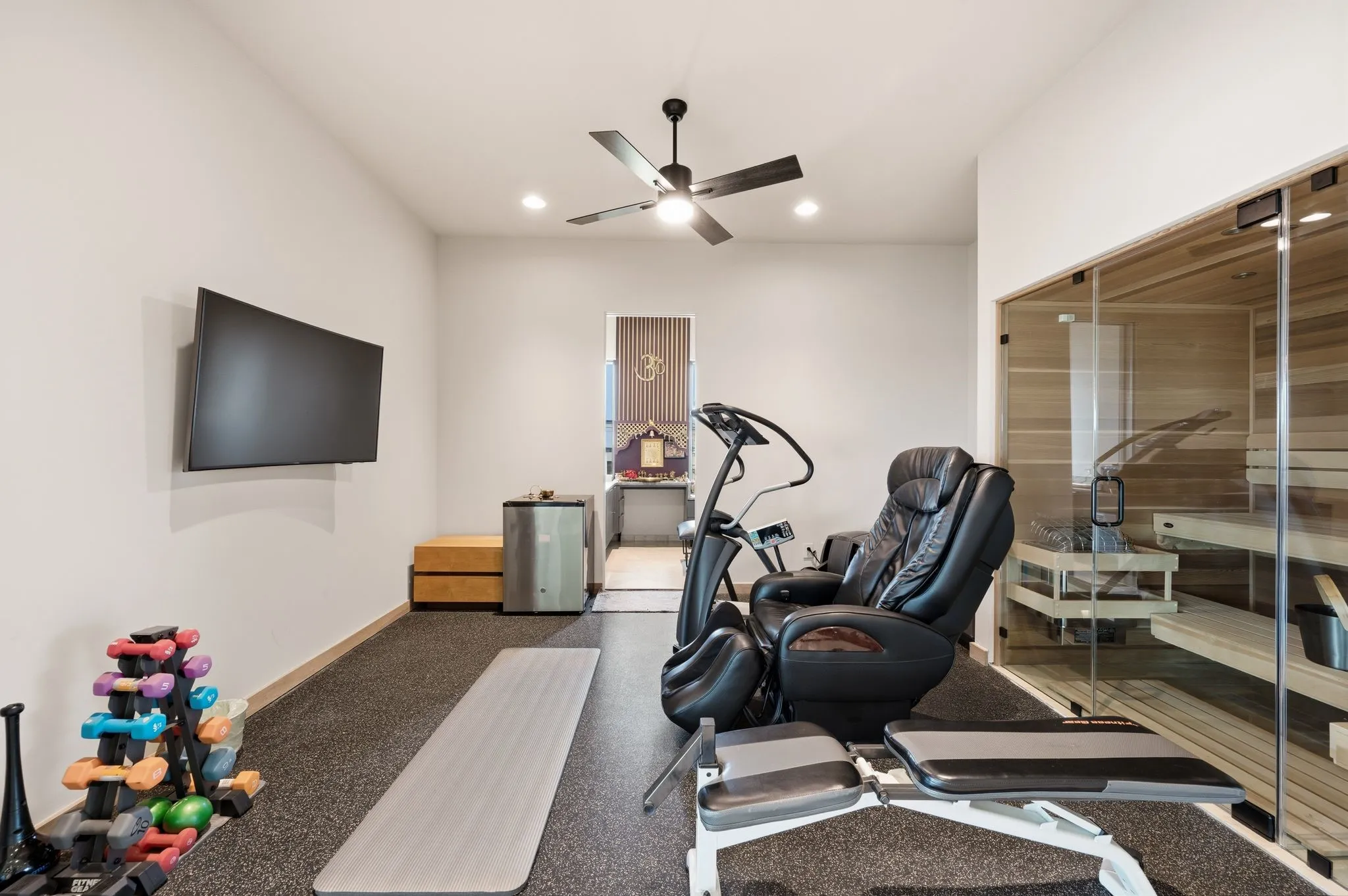 Private fitness studio with dedicated space for wellness and training.