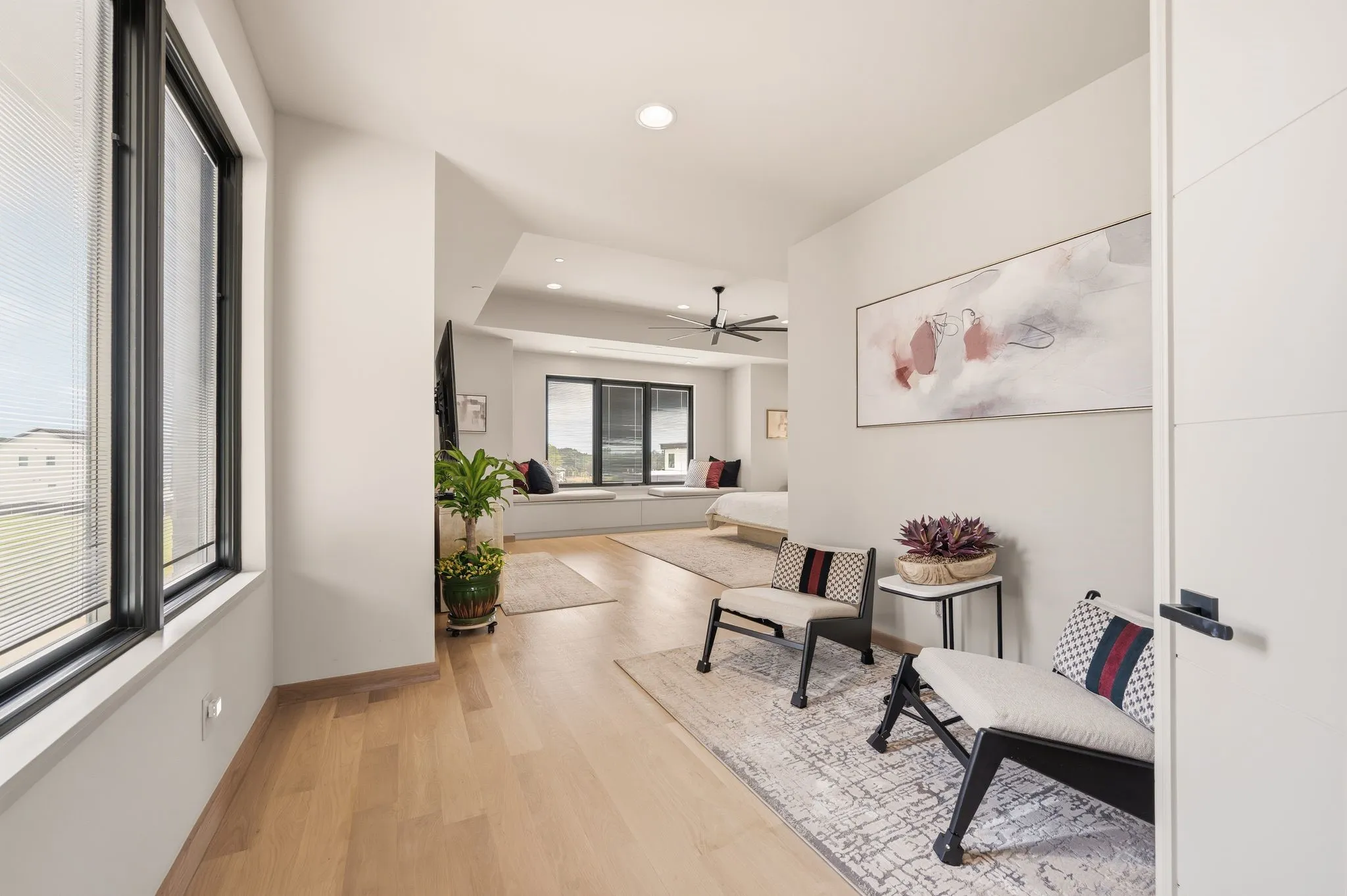 Entrance of primary suite designed as a private retreat.