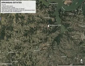 Property Map and Lot Details. Outlining location and features of lots within Arkansas Estates