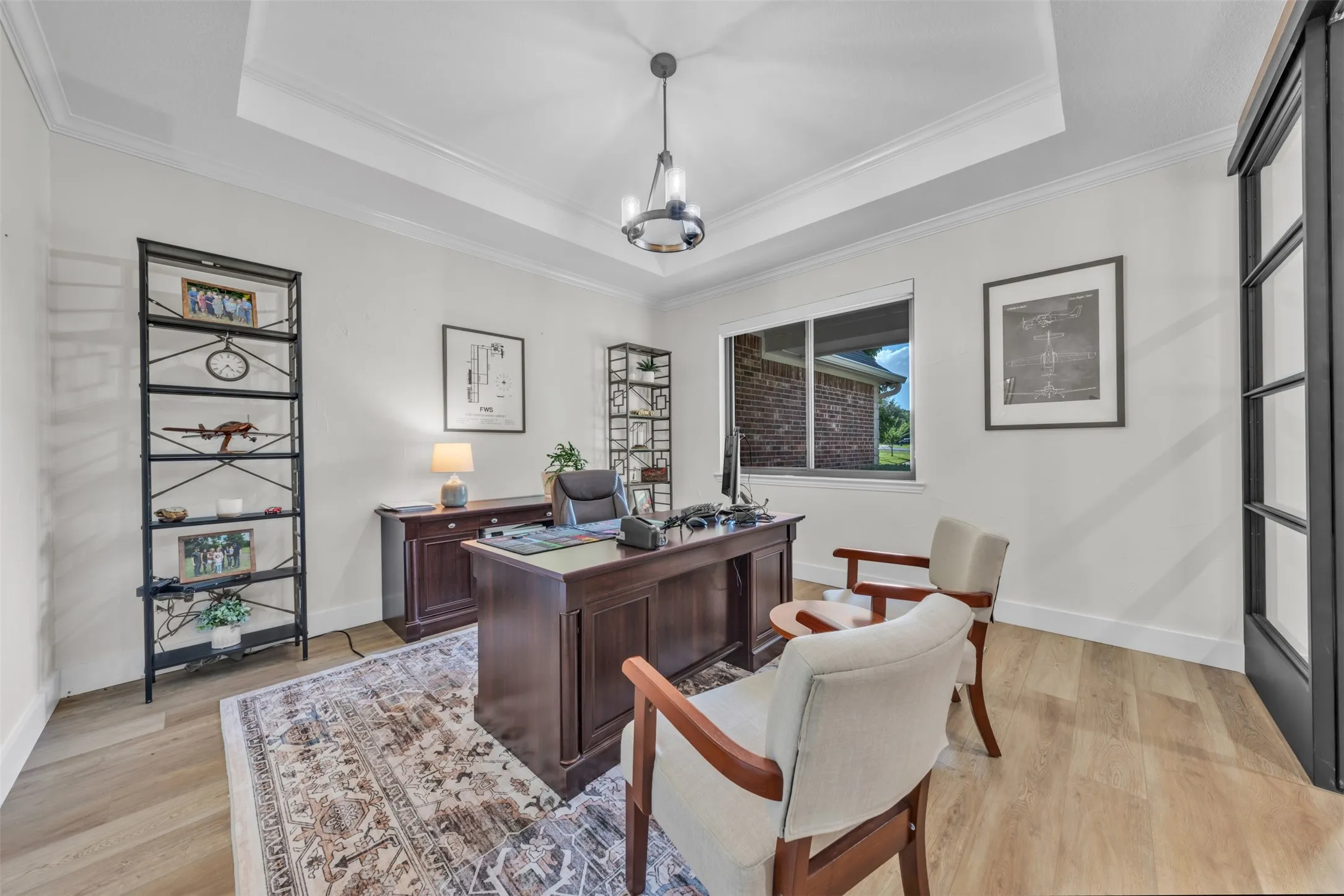 Previously Formal Dining Room turned into office.